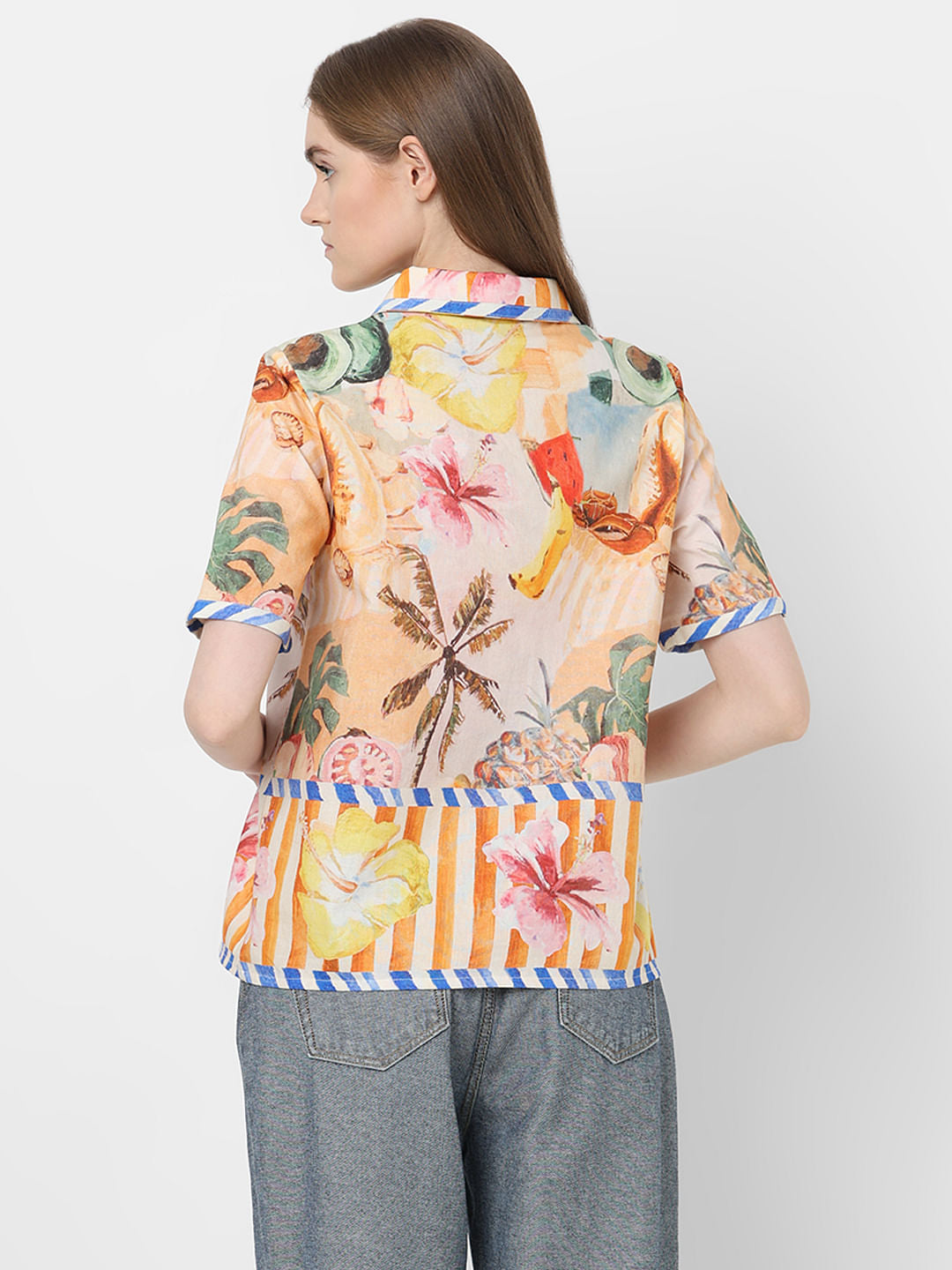 Yellow Tropical Print Shirt