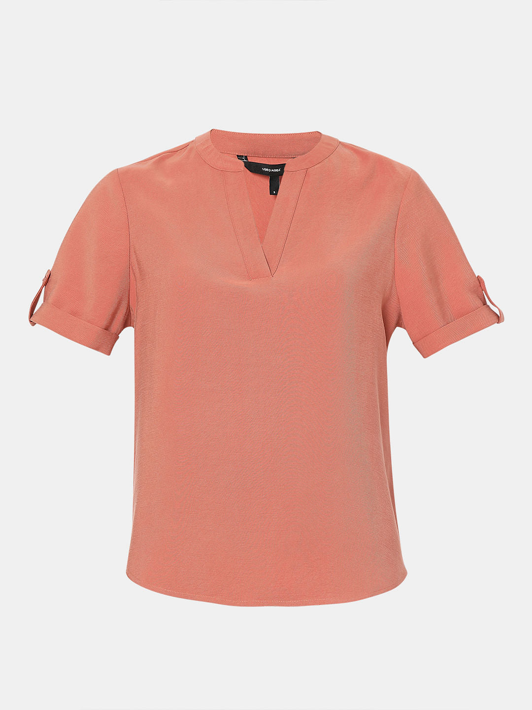 Peach V-Neck Top