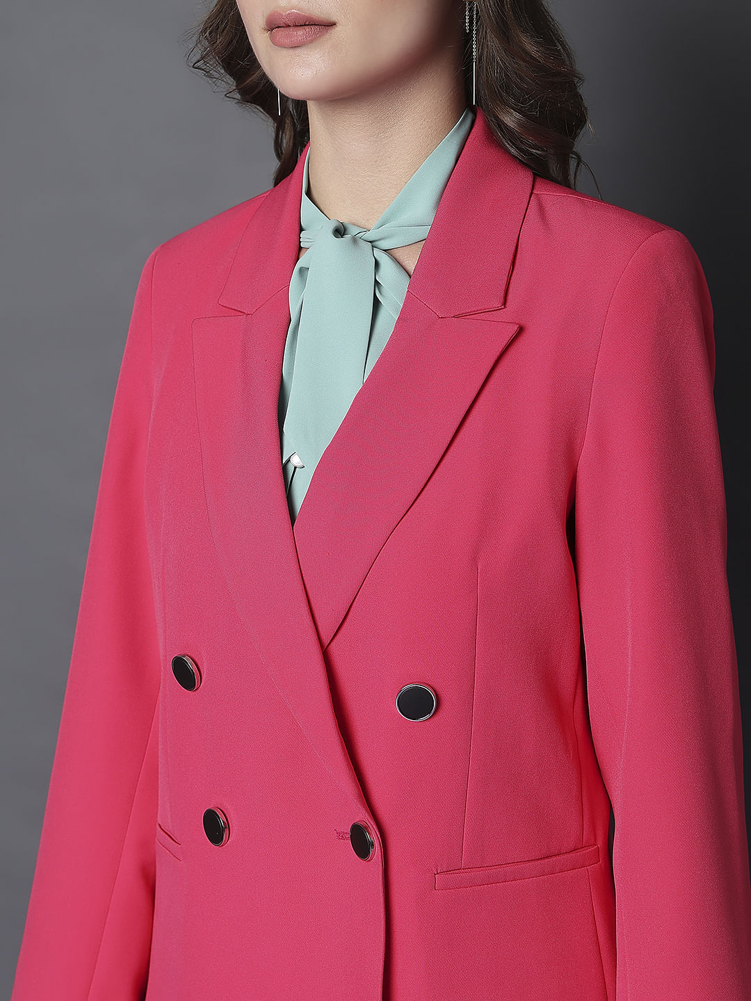 Pink Double Breasted Blazer
