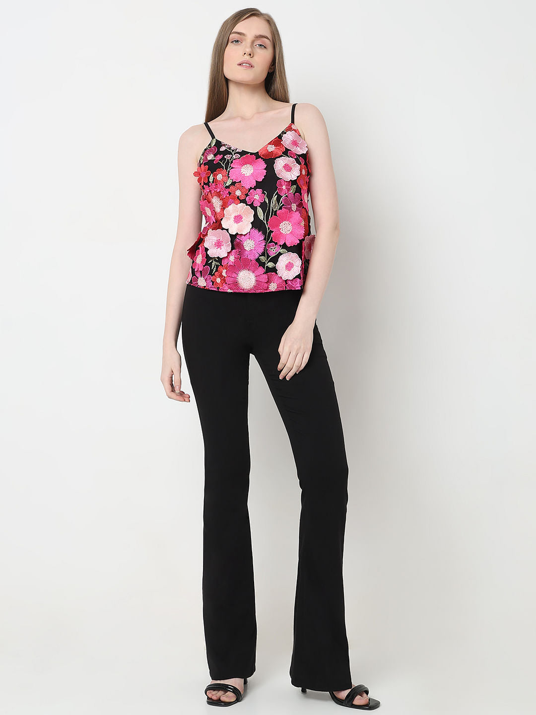 Marquee Black 3D Floral Top