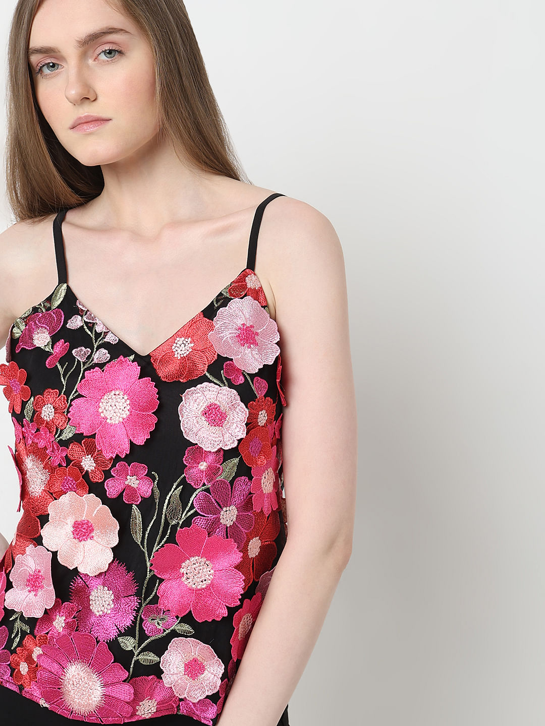 Marquee Black 3D Floral Top