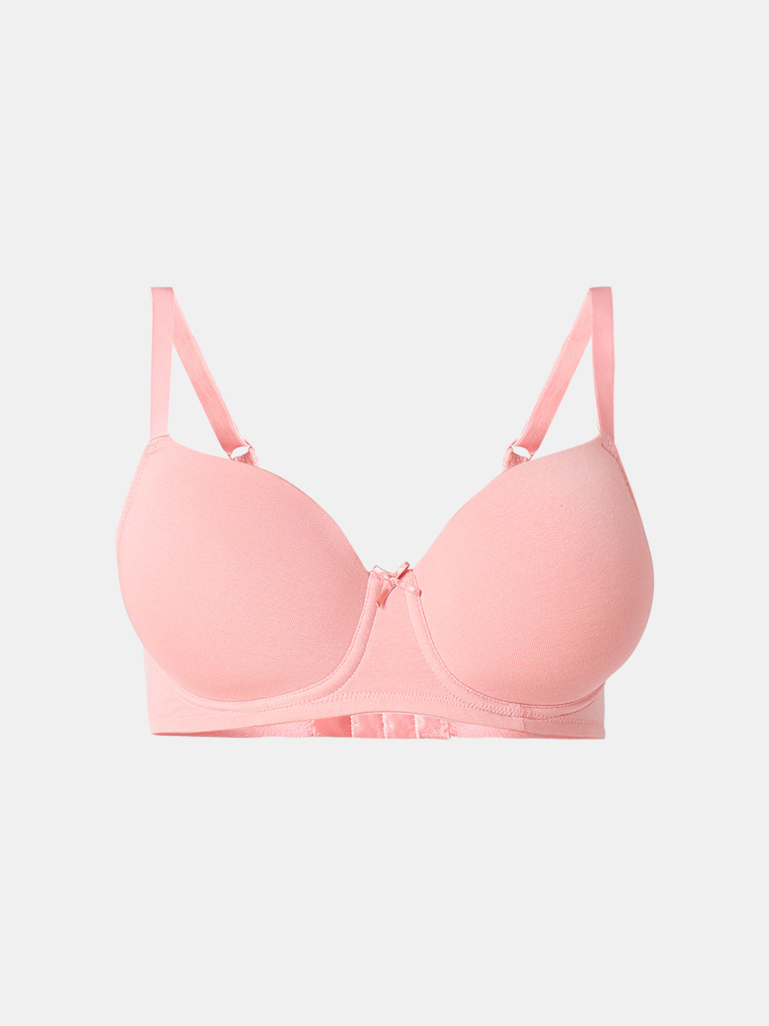Pink Underwired Solid Bra