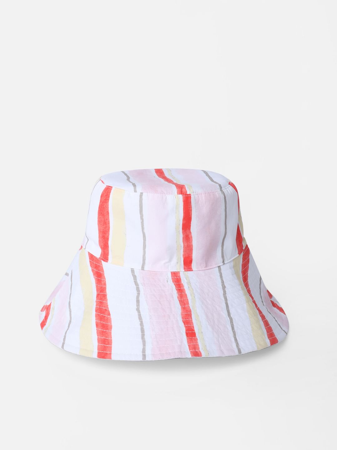 White Striped Bucket Hat