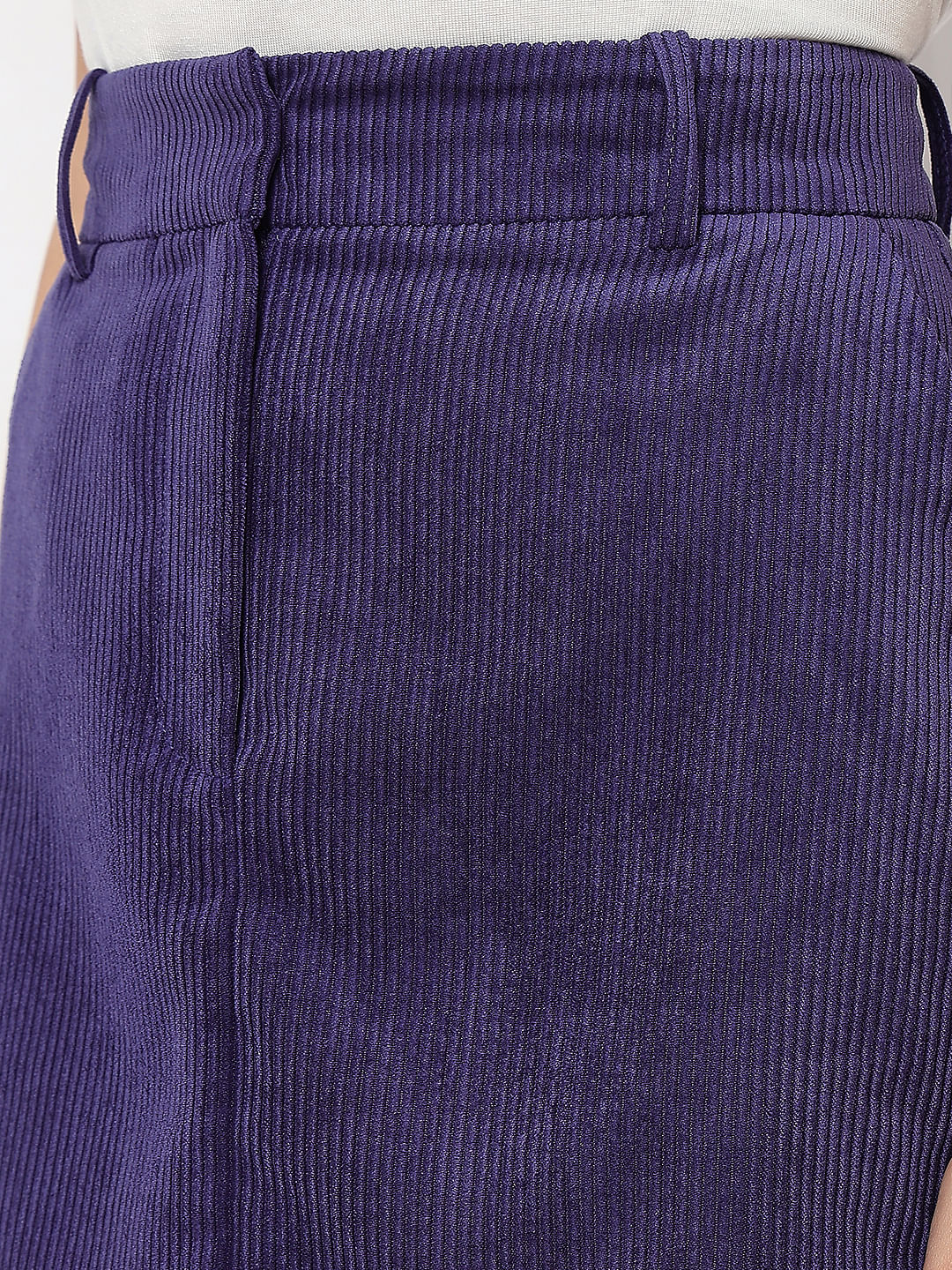 Purple High Rise Corduroy Skirt