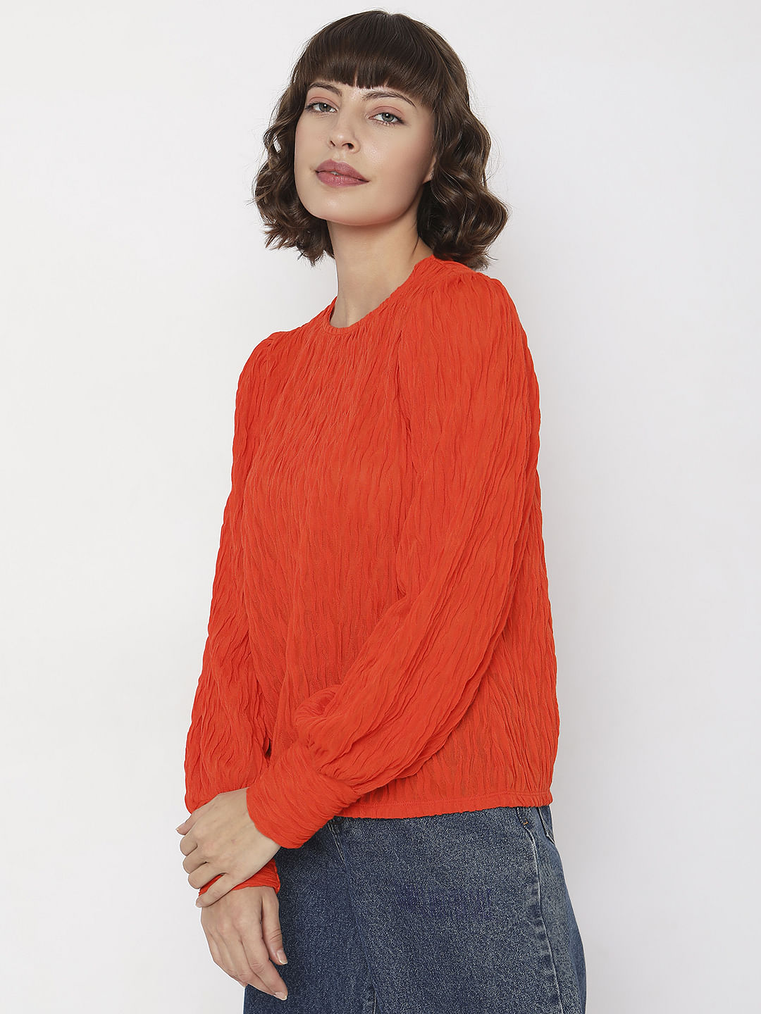 Orange Textured Top