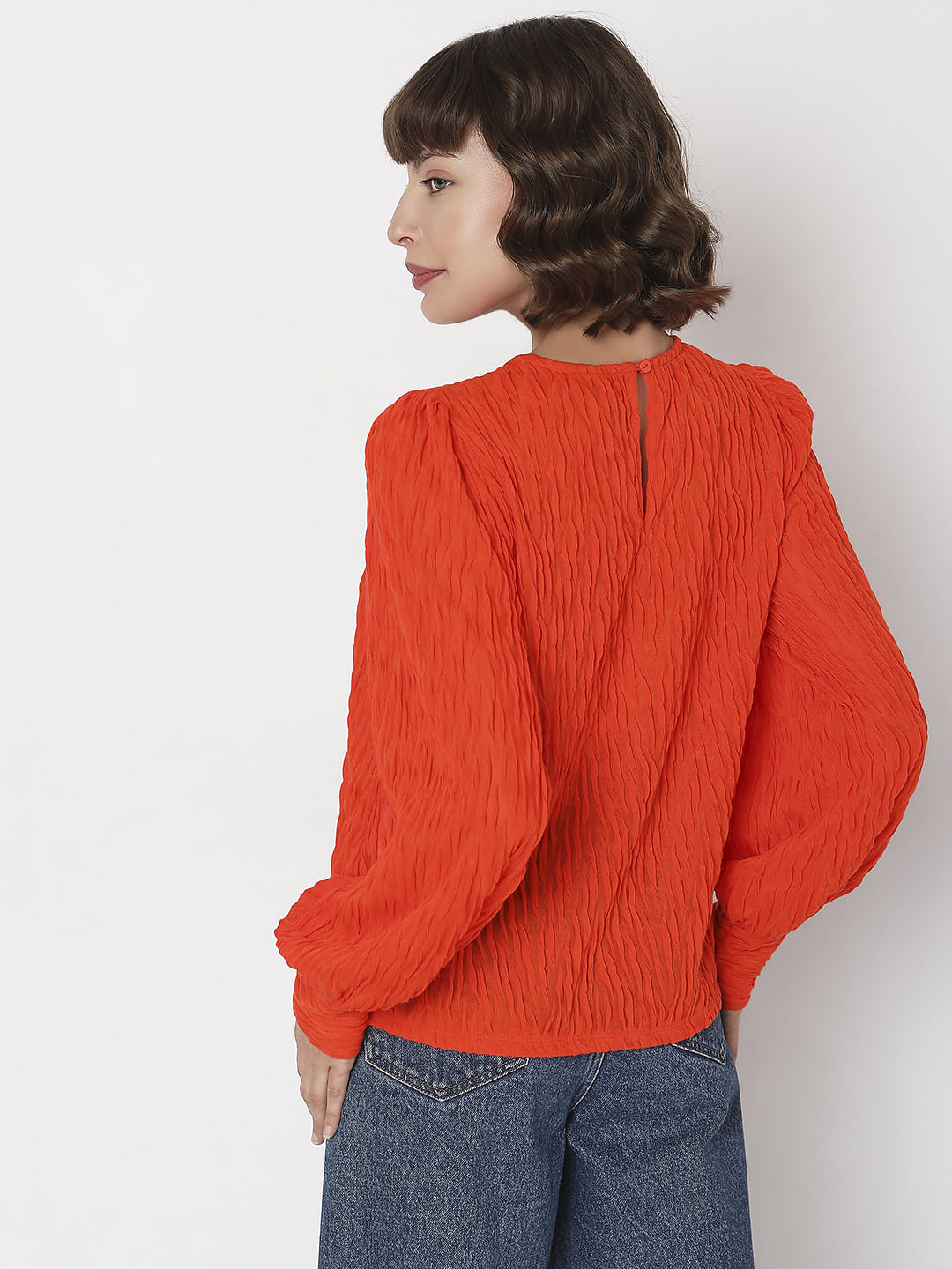 Orange Textured Top