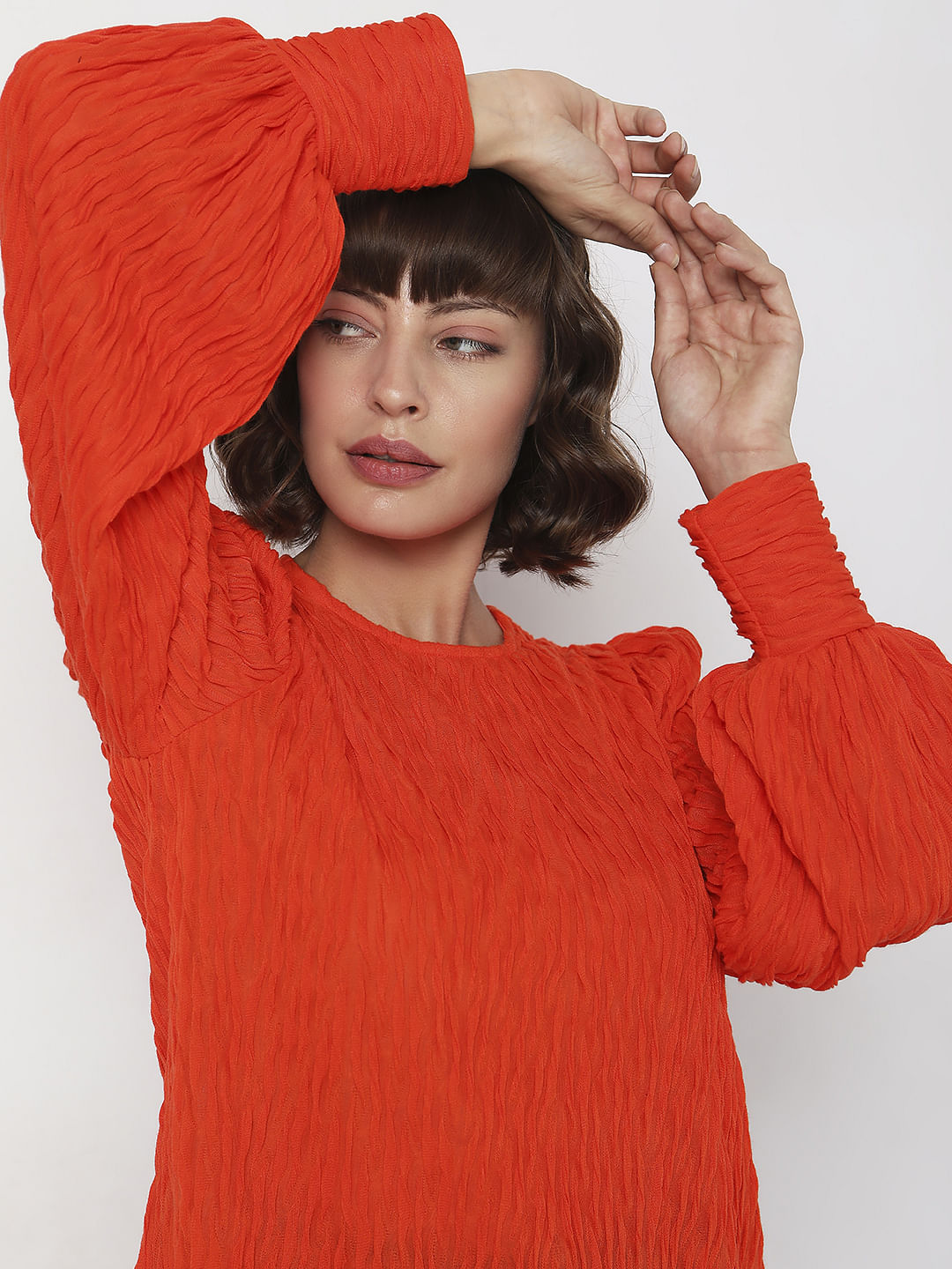 Orange Textured Top