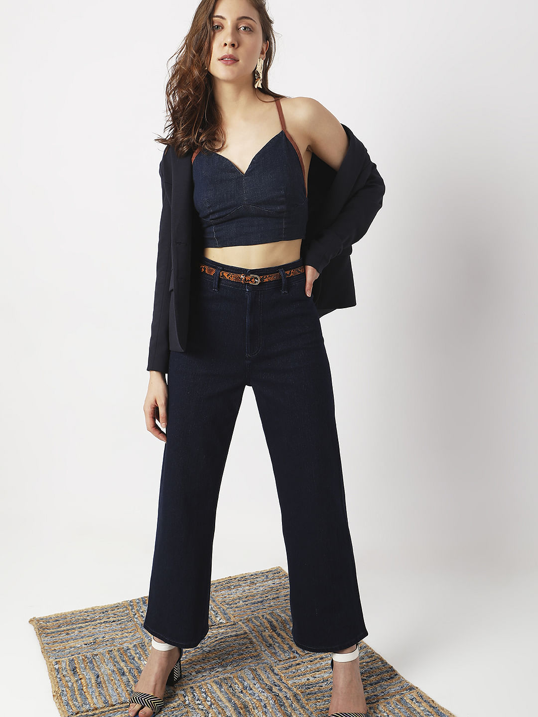 Dark Blue High Rise Zoey Wide-Leg Jeans