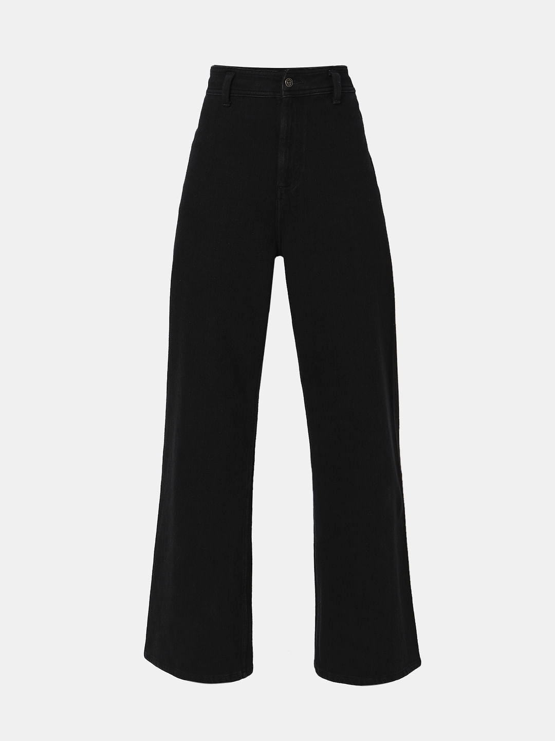 Black High Rise Jade Straight Fit Jeans