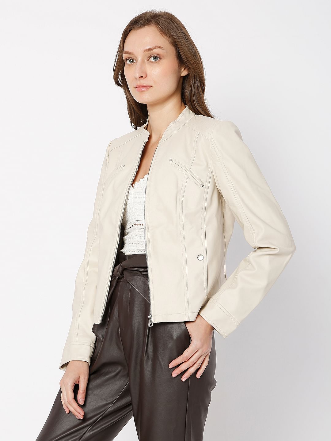Beige Pu Jacket