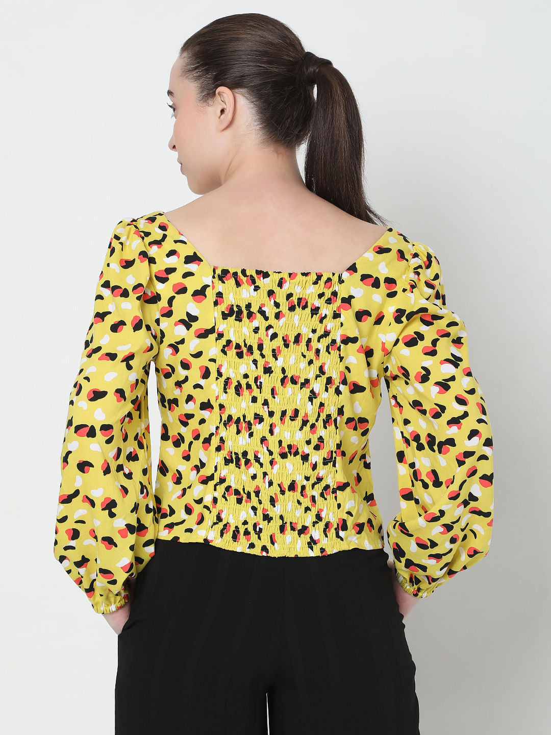 Yellow All Over Print Top