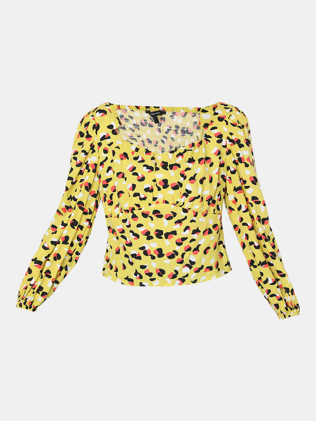Yellow All Over Print Top
