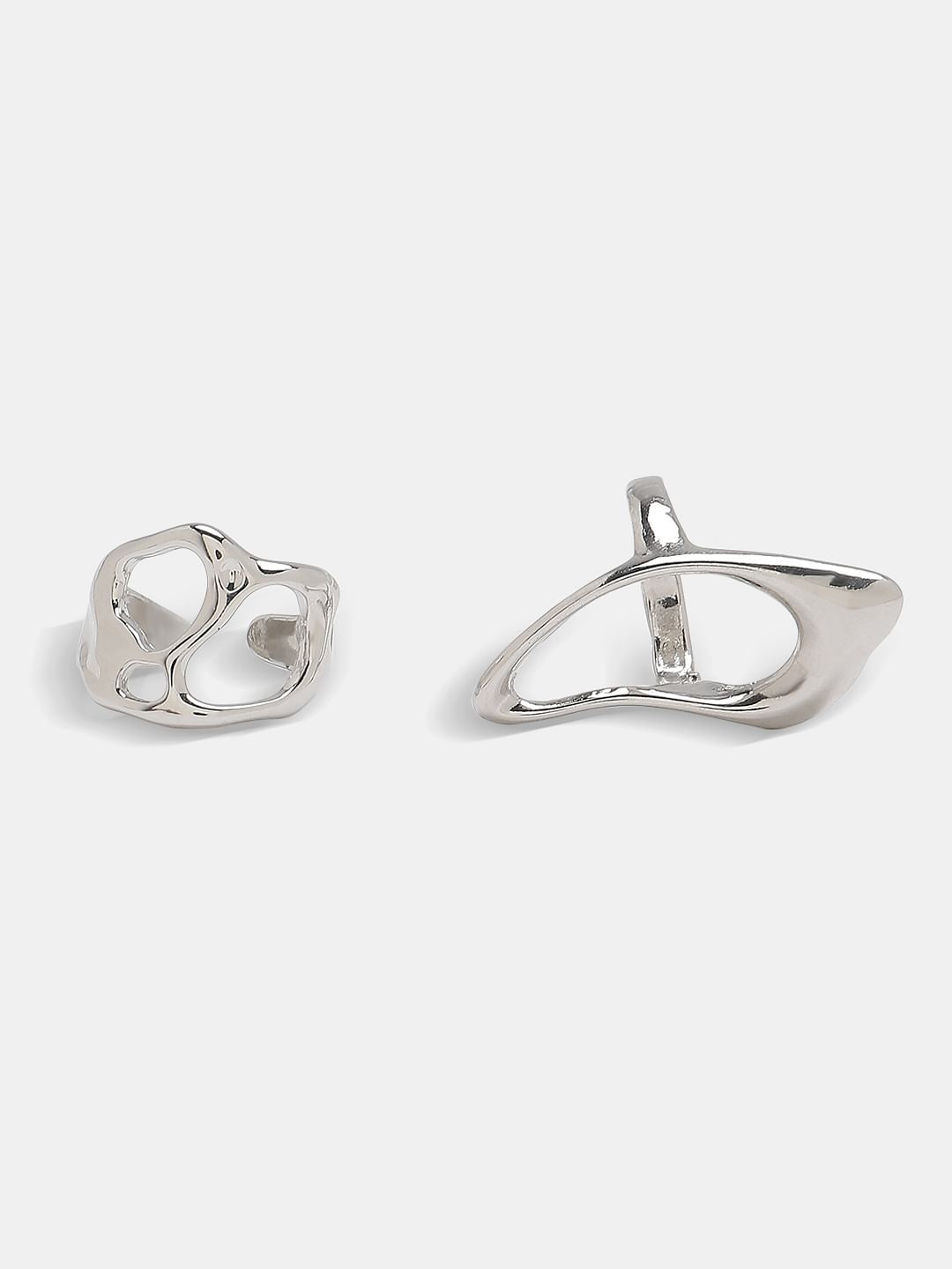 Silver Pack Of 2 Rings