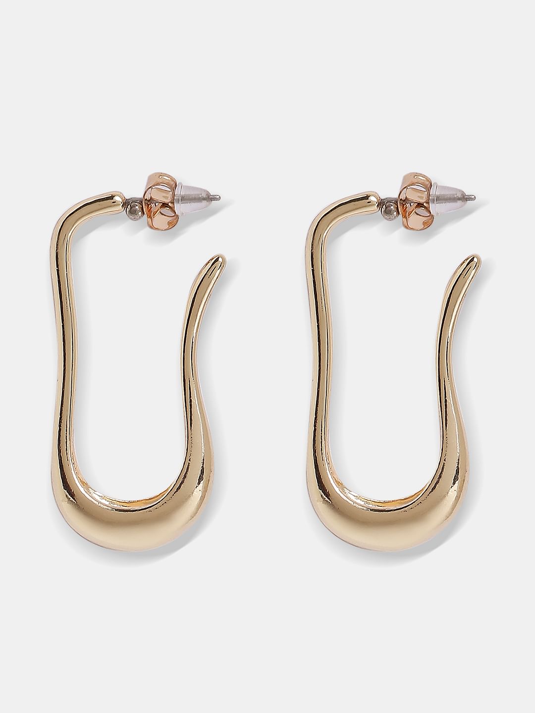 Golden Long Square Hoops