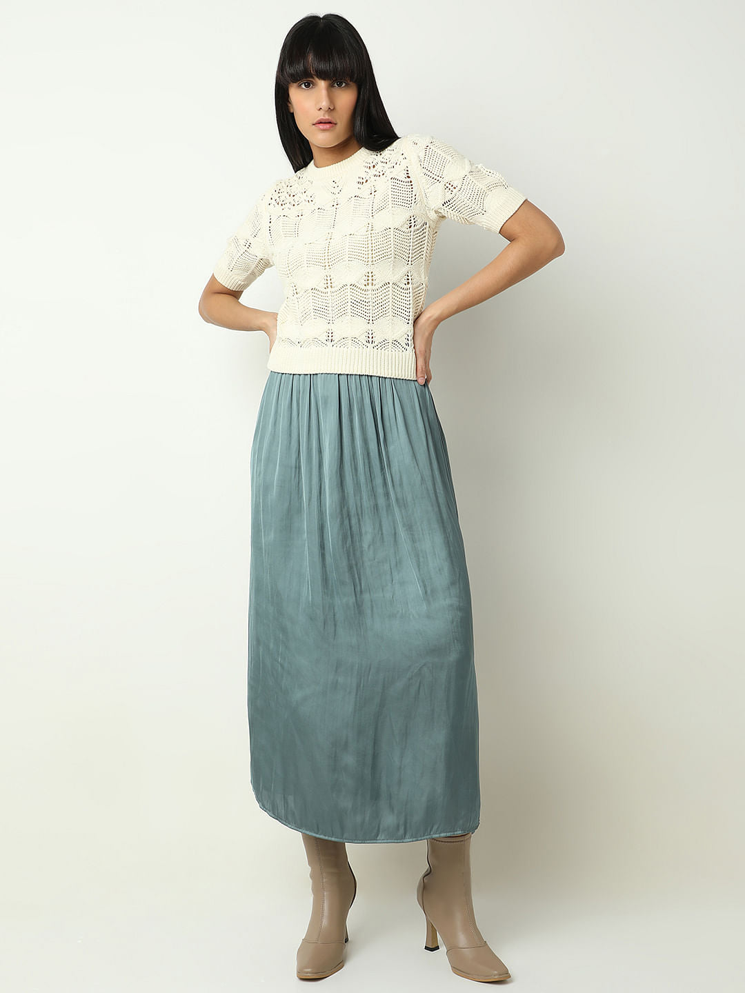 Off-White Jacquard Knit Pullover