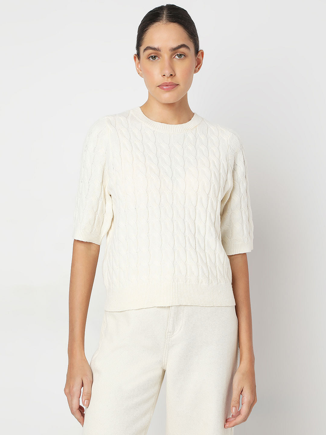 Ecru Recycled Polyester Pullover