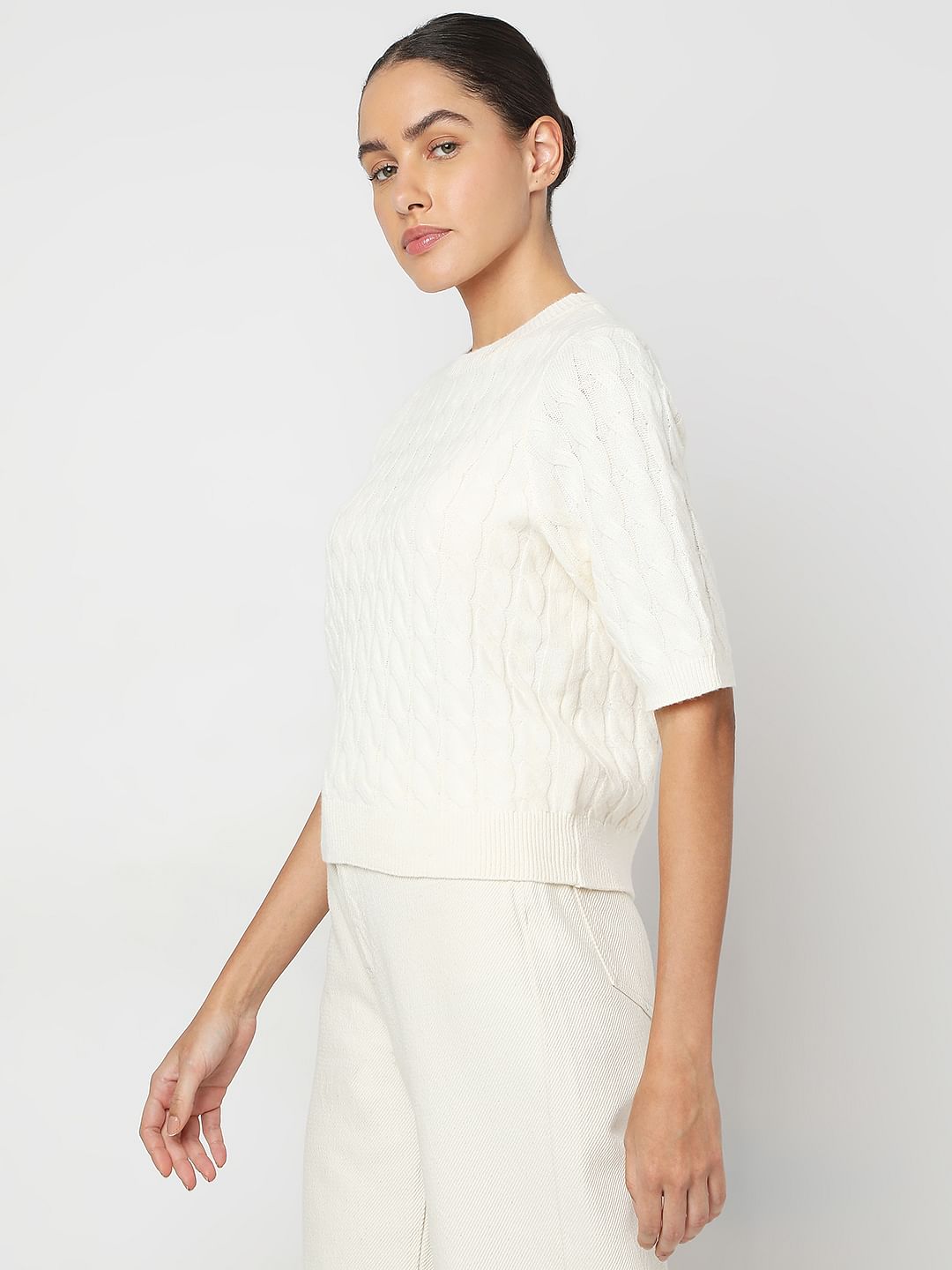 Ecru Recycled Polyester Pullover