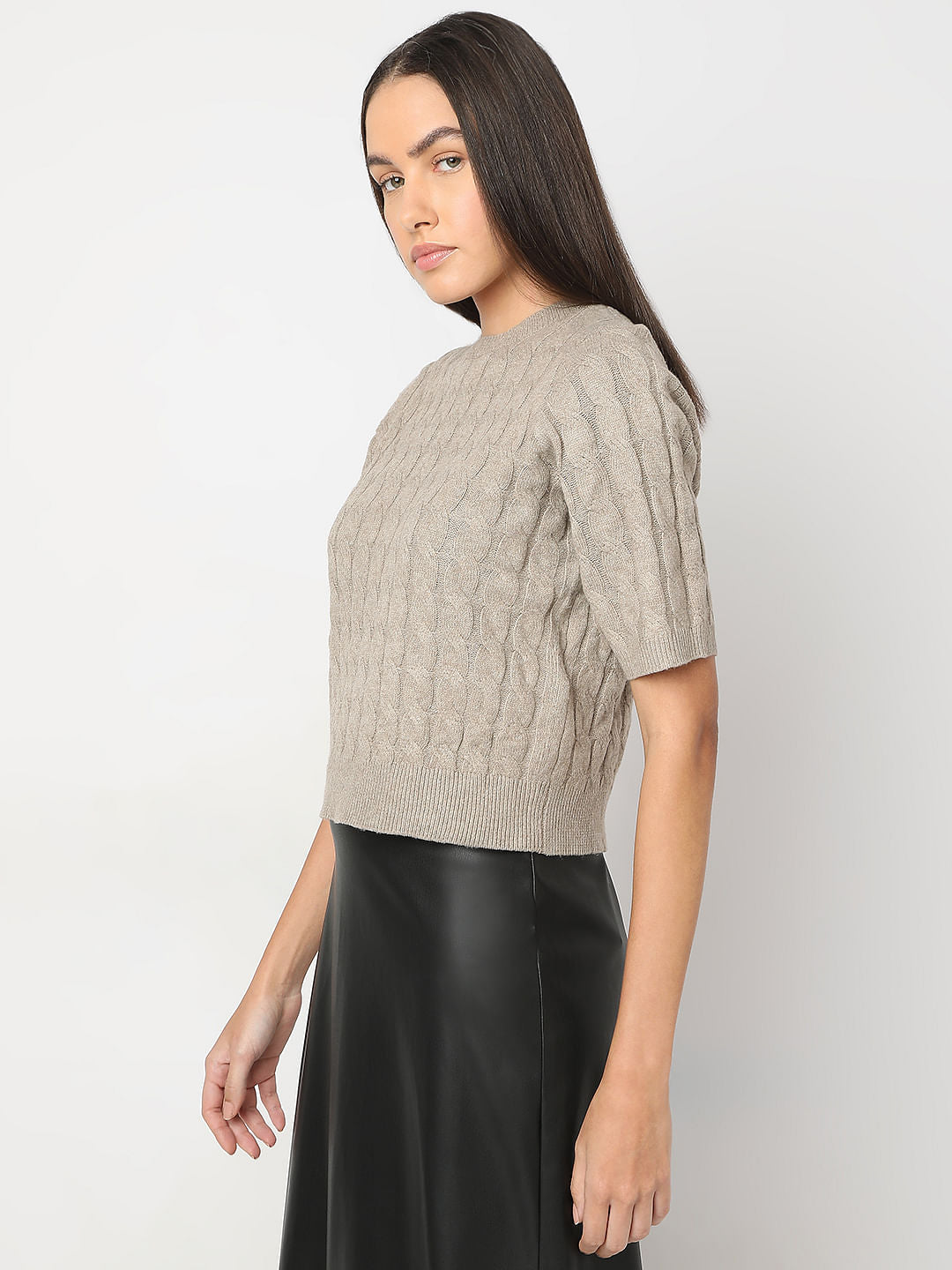 Beige Recycled Polyester Pullover