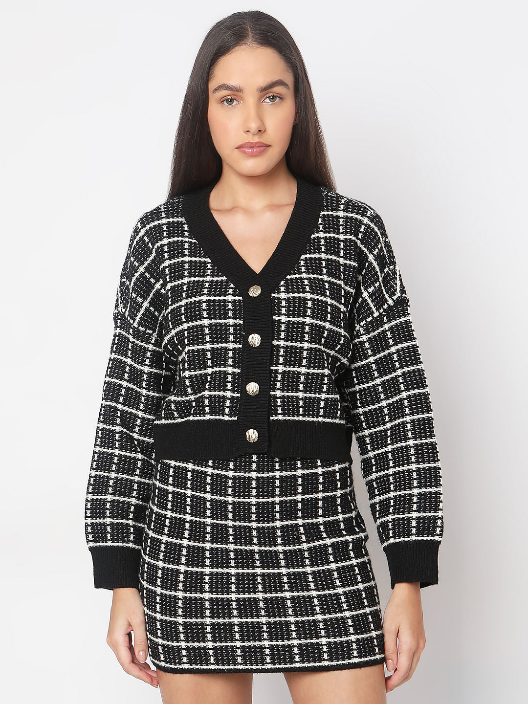 Black Jacquard Cardigan