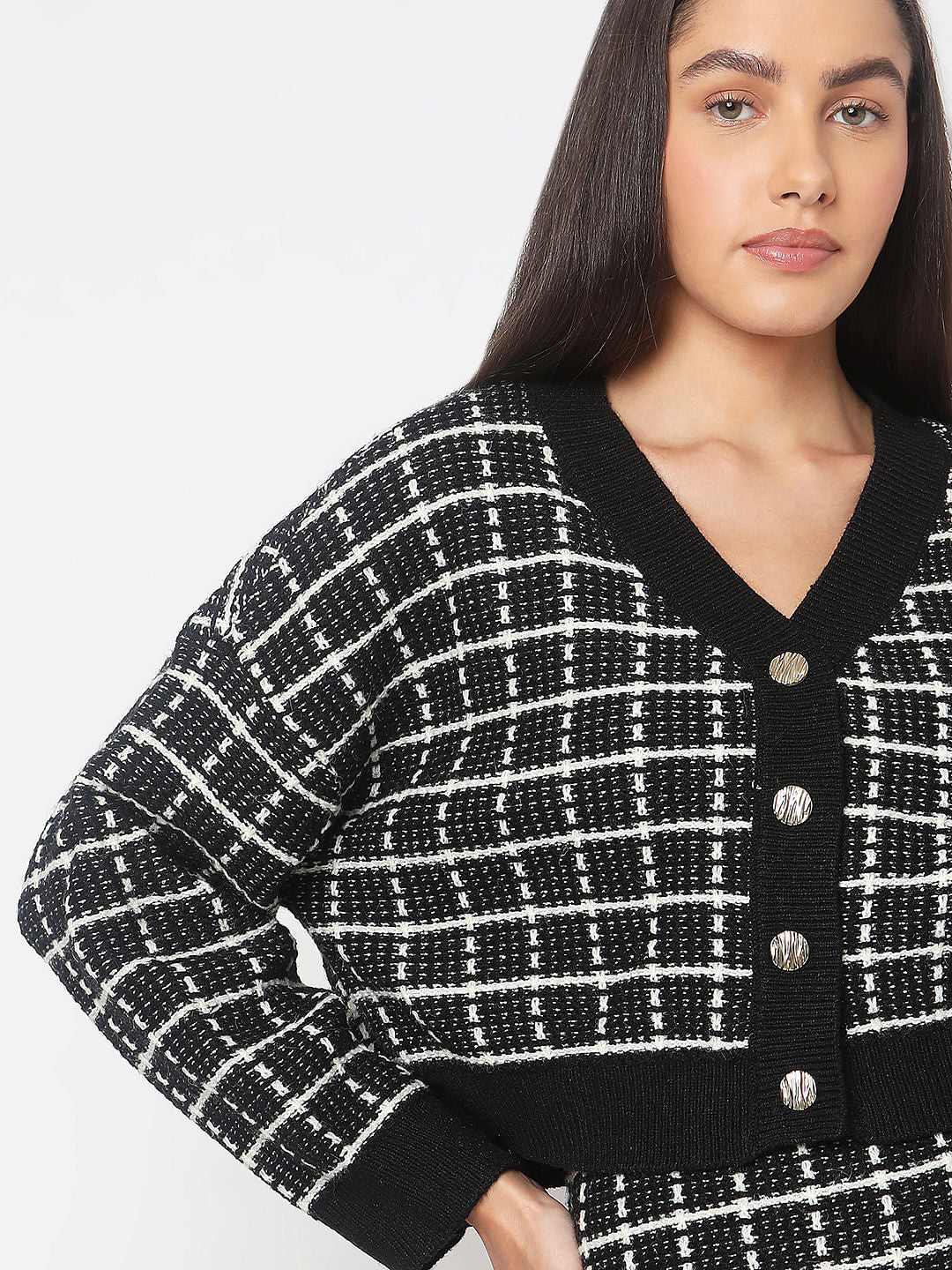 Black Jacquard Cardigan