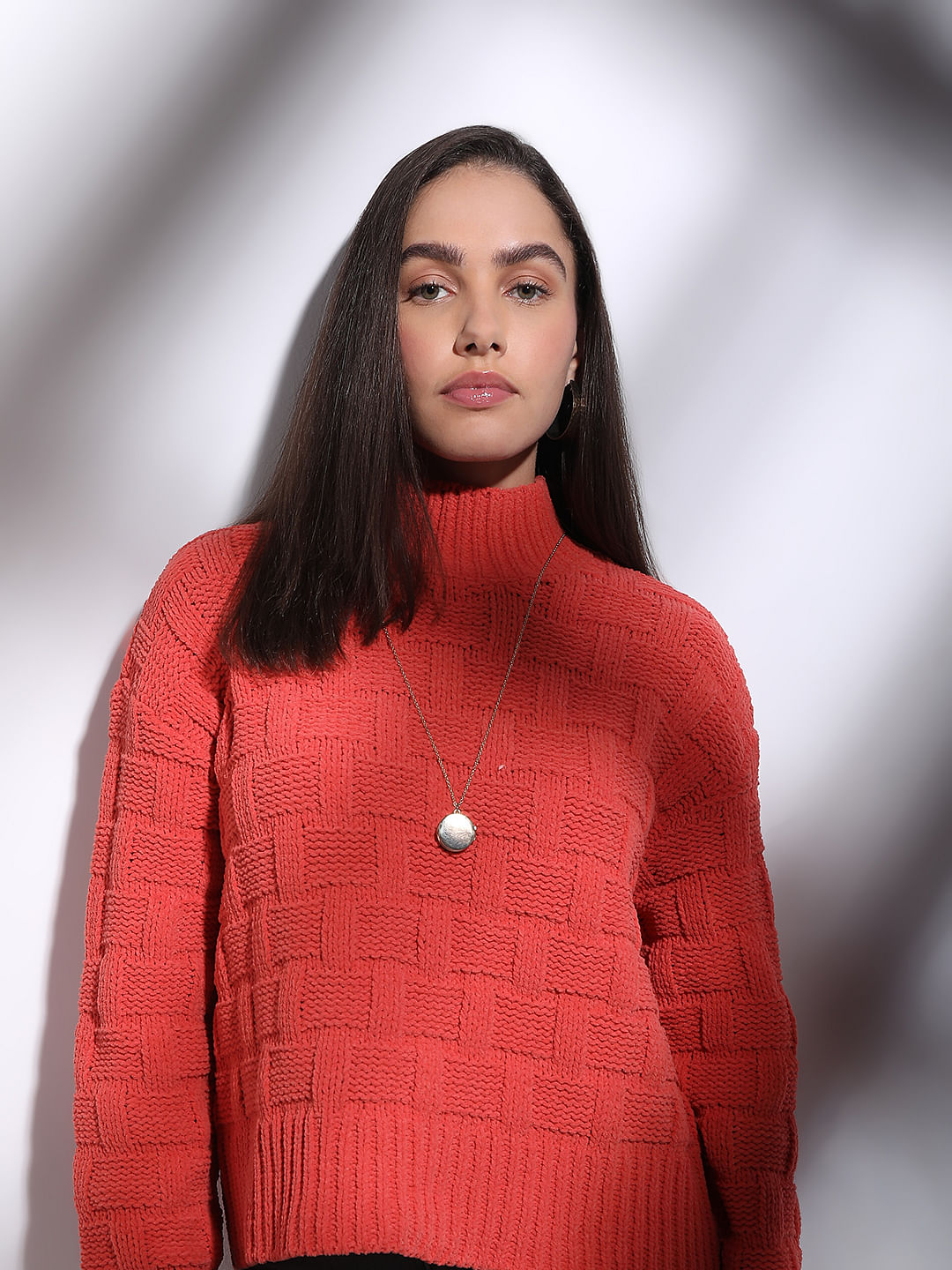 Pink High Neck Pullover