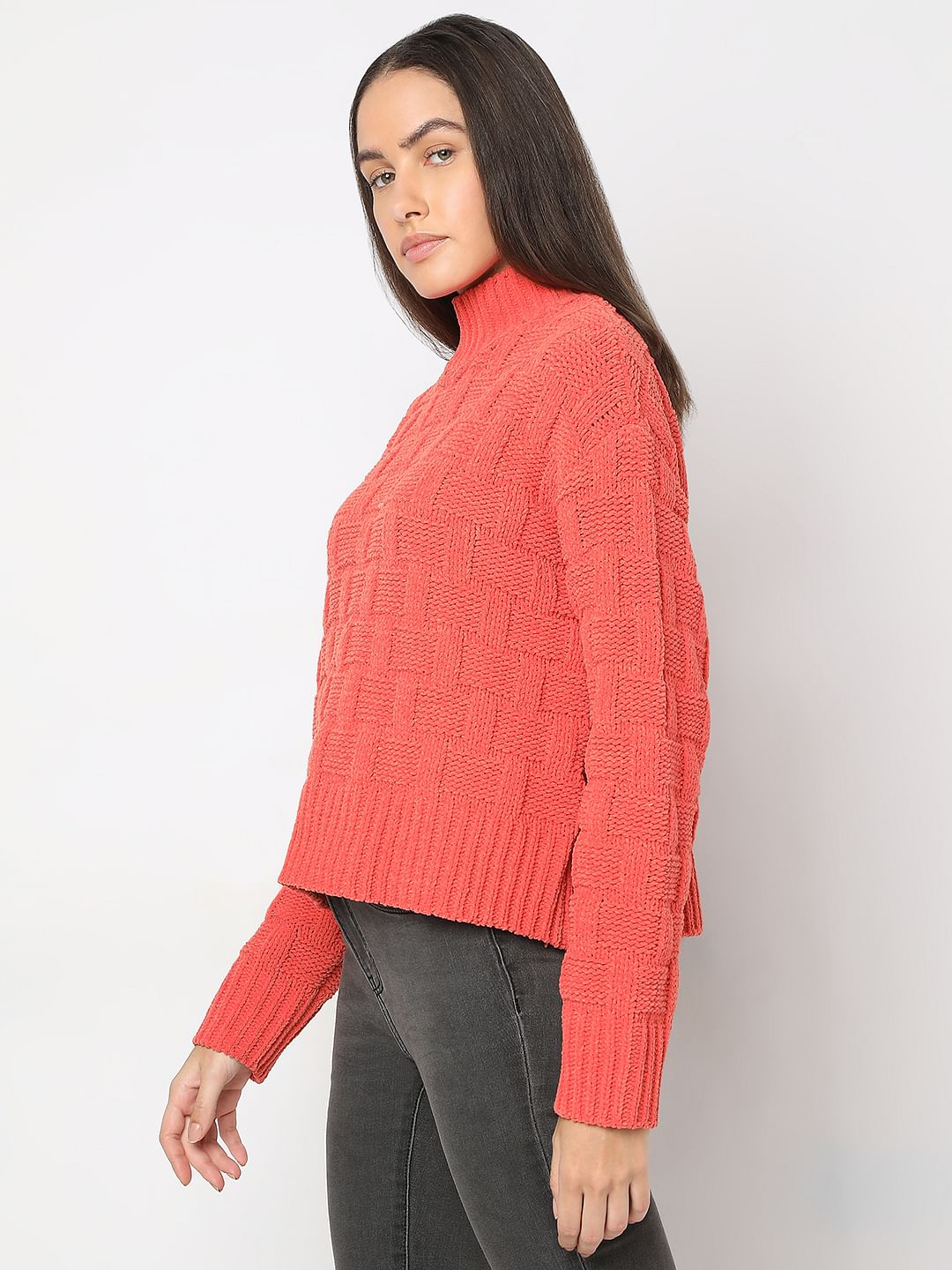 Pink High Neck Pullover