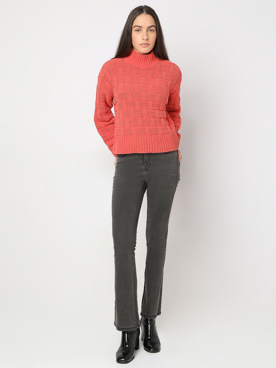 Pink High Neck Pullover