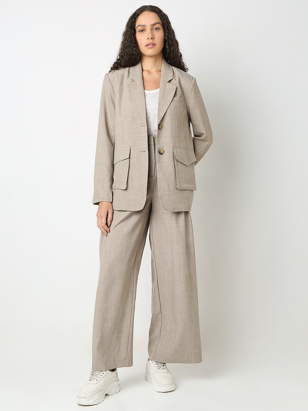 Taupe Grey Co-Ord Set Blazer