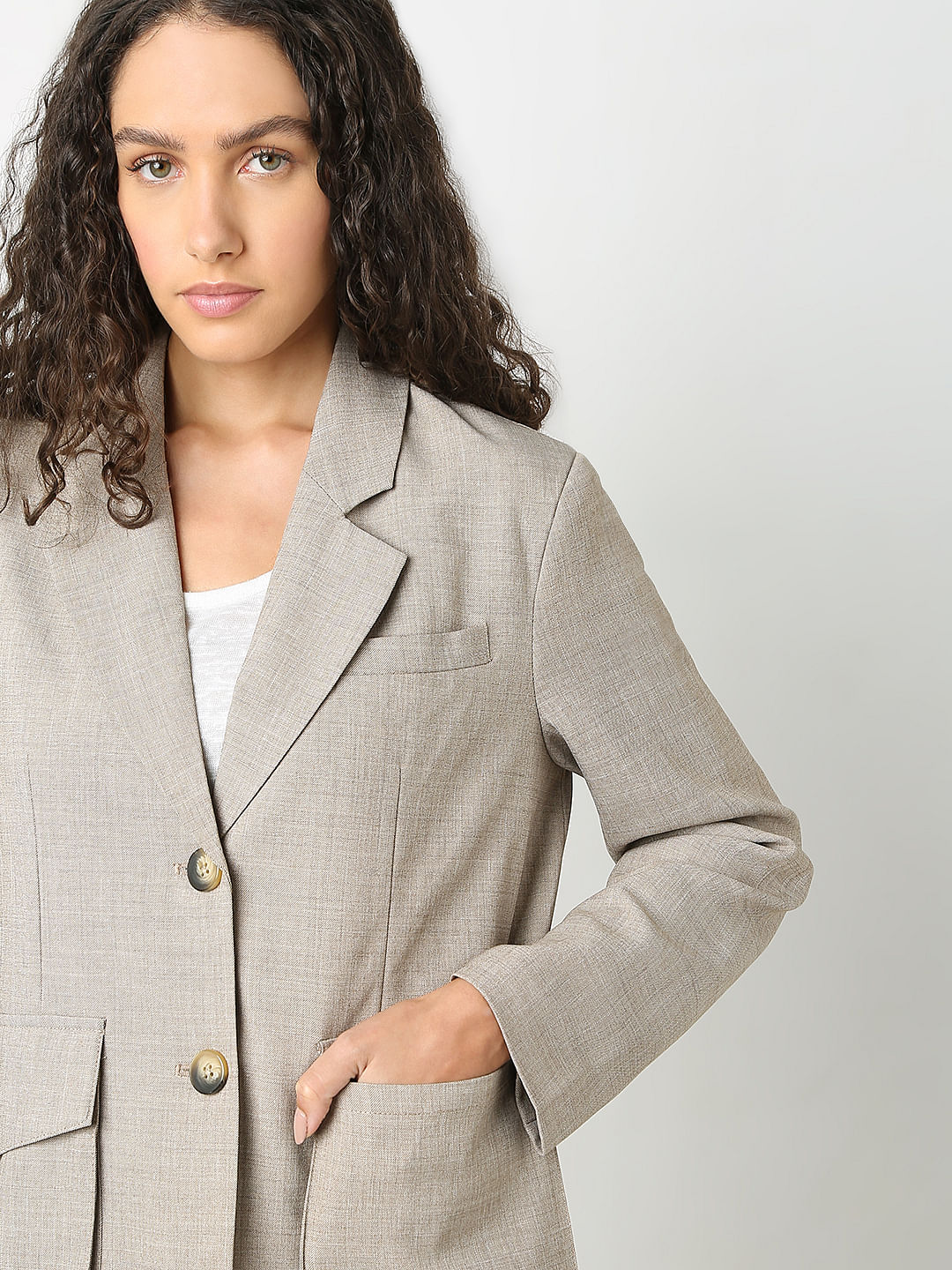 Taupe Grey Co-Ord Set Blazer
