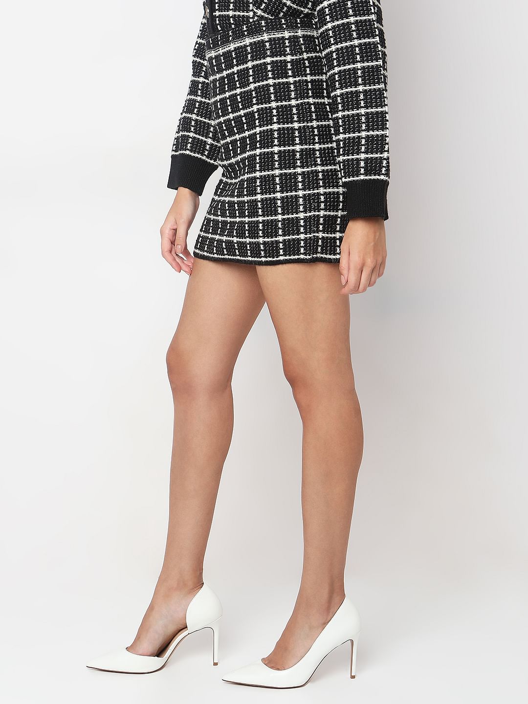 Black Jacquard Mini Skirt