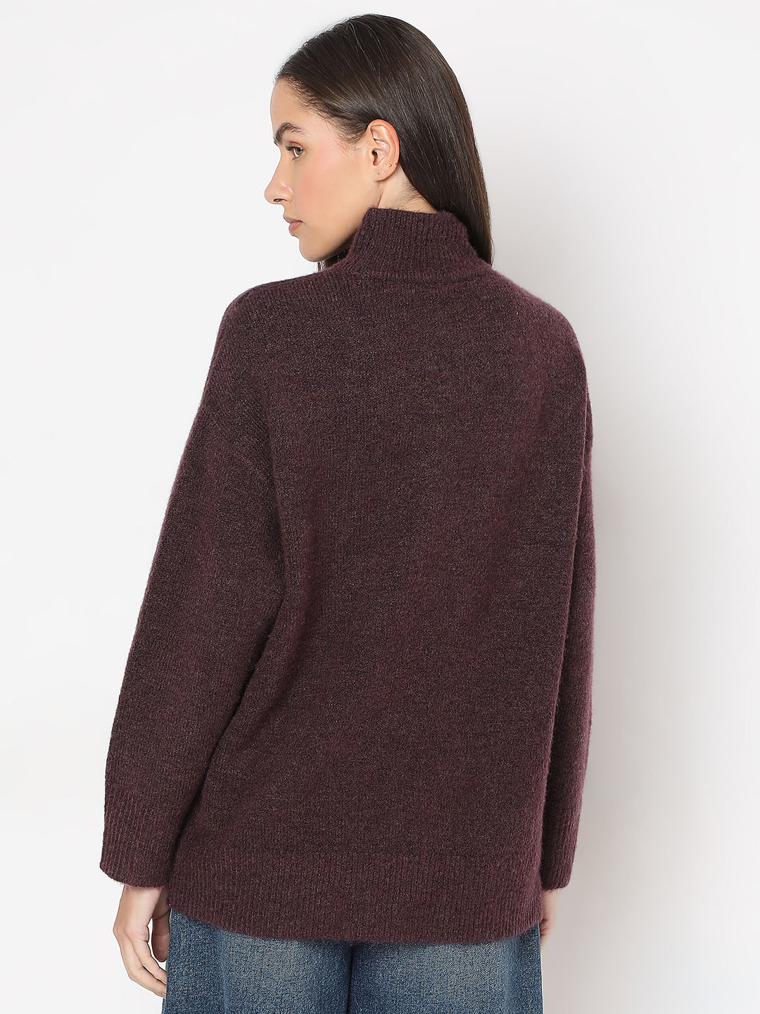 Purple High-Neck Pullover