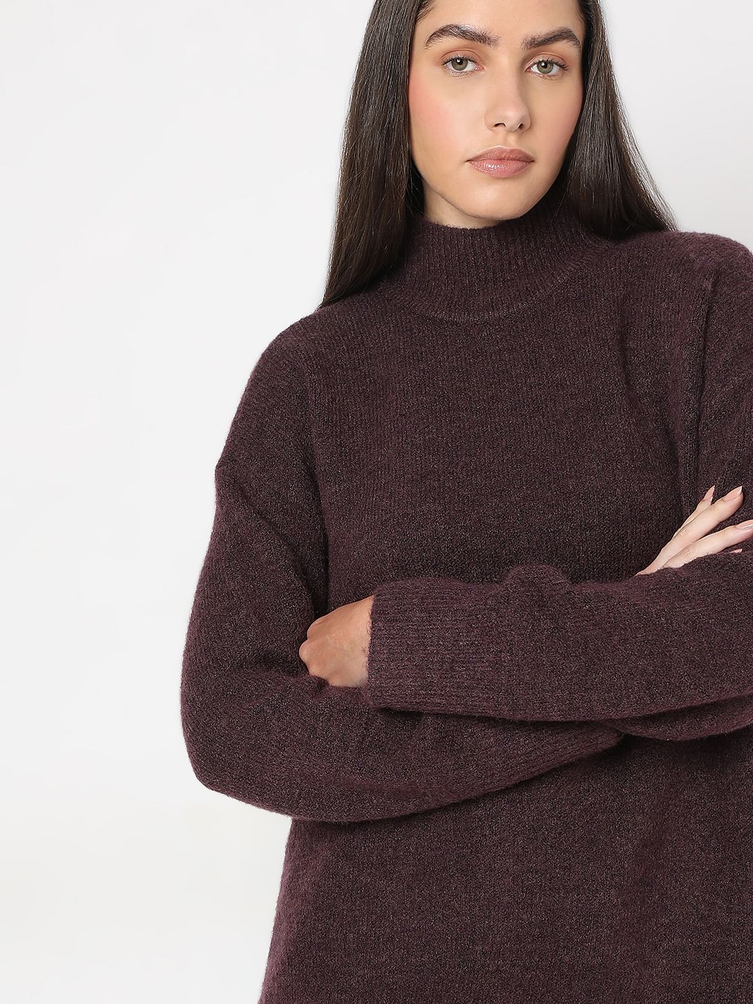 Purple High-Neck Pullover