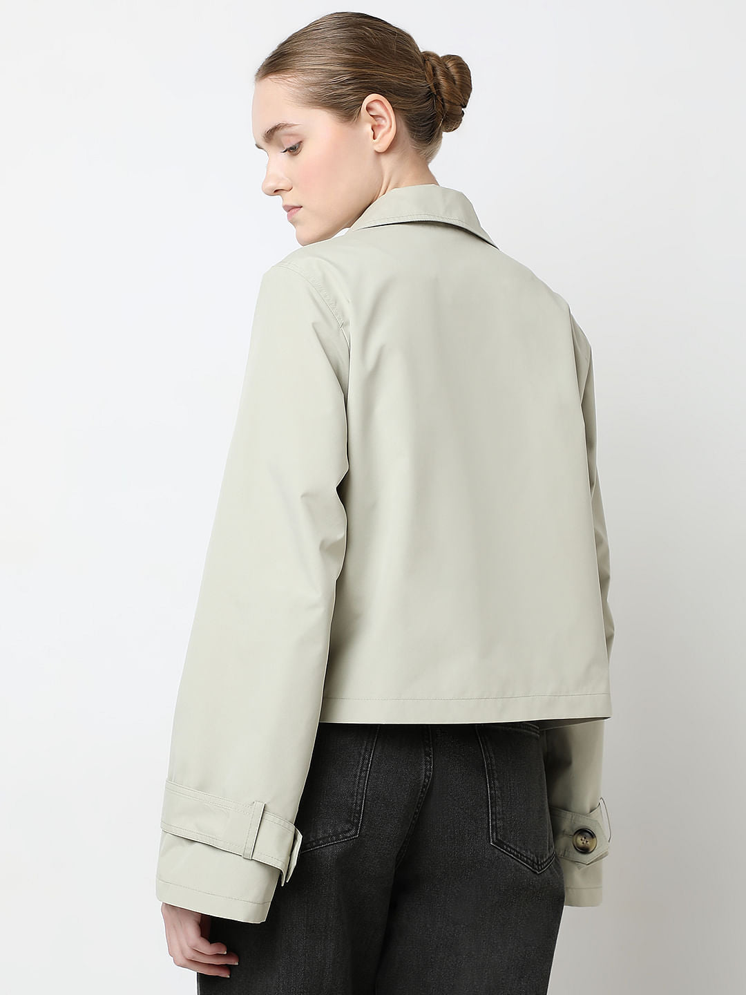 Beige Short Trench Coat