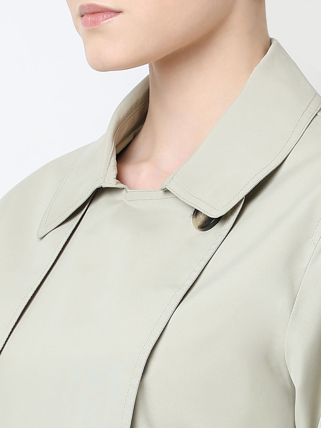 Beige Short Trench Coat