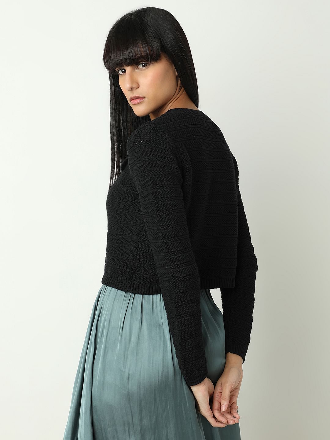 Black Buttoned Cardigan