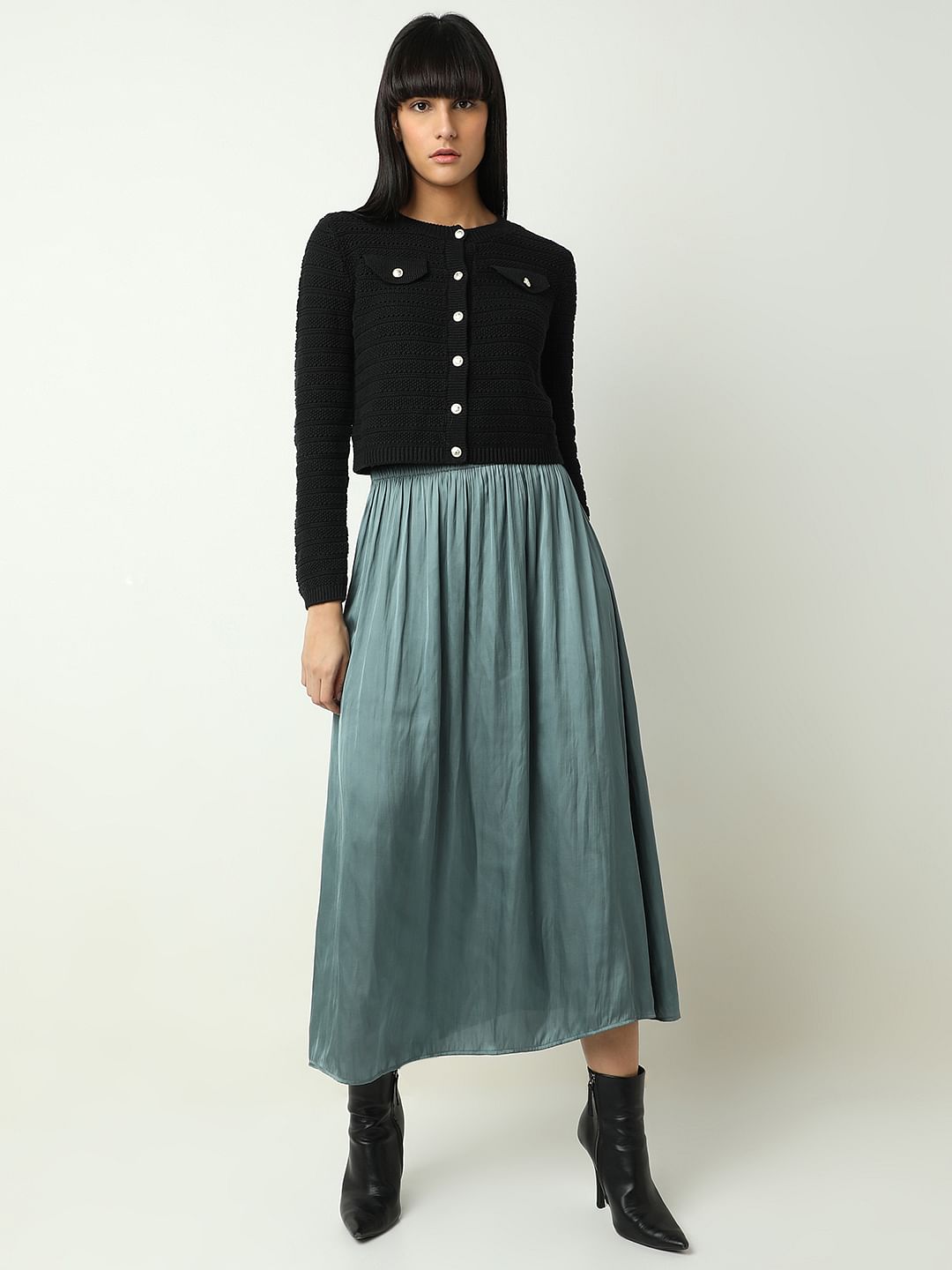 Black Buttoned Cardigan