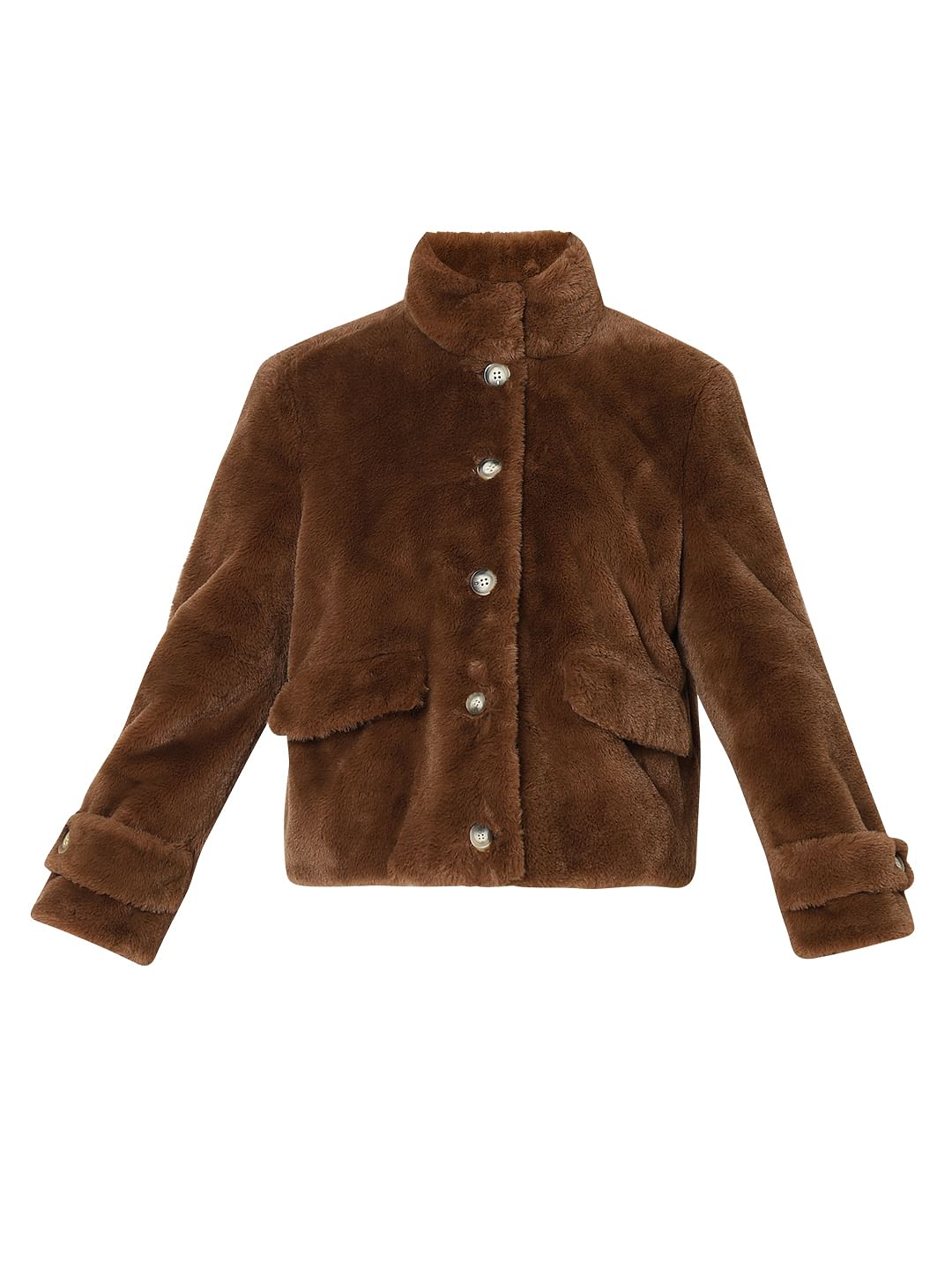 Dark Brown Faux Fur Jacket