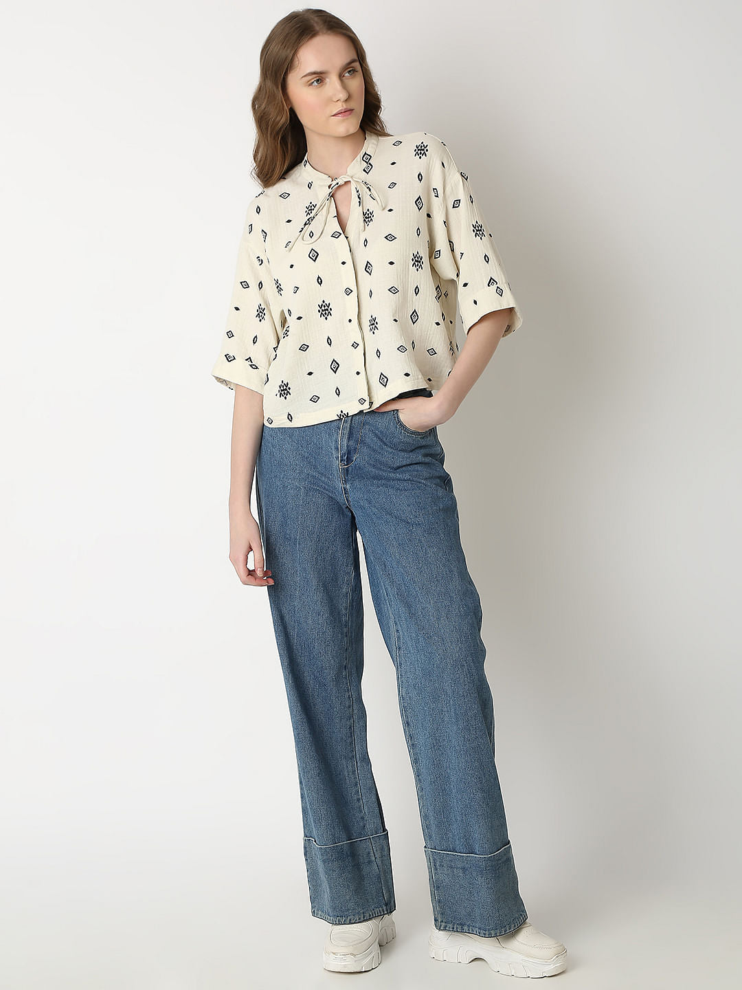 Off-White Printed Top