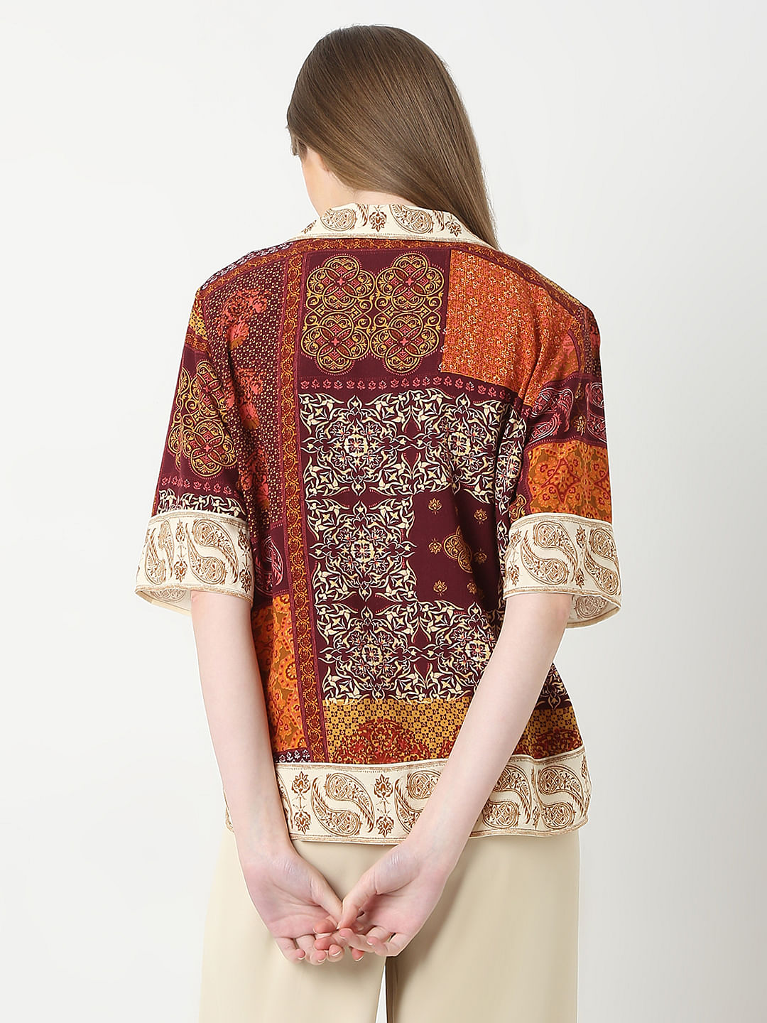 Orange Printed Shirt