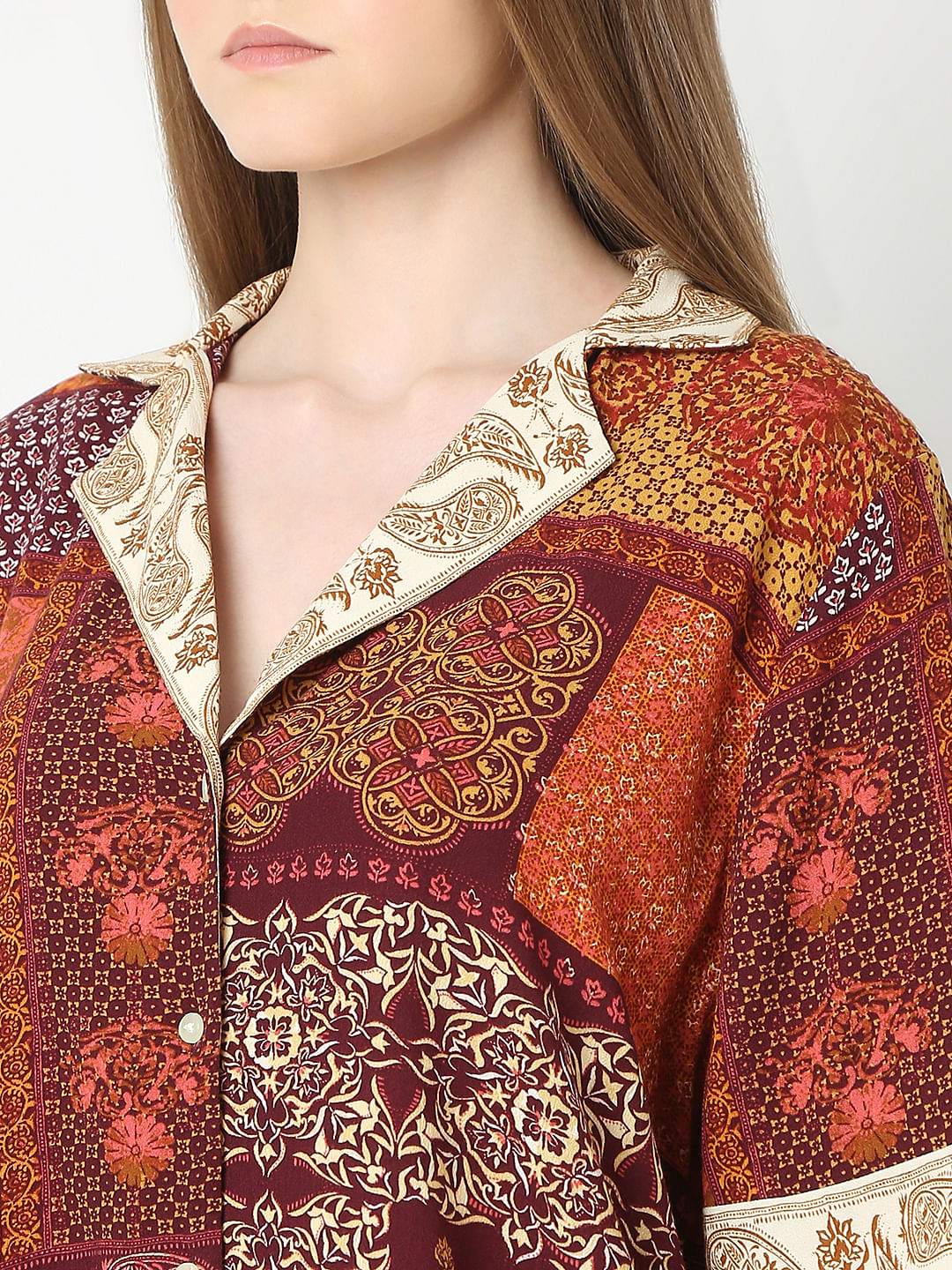 Orange Printed Shirt