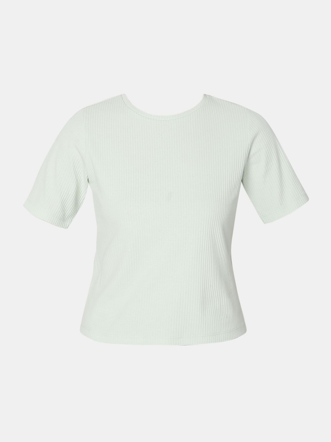 Green Ribbed T-Shirt