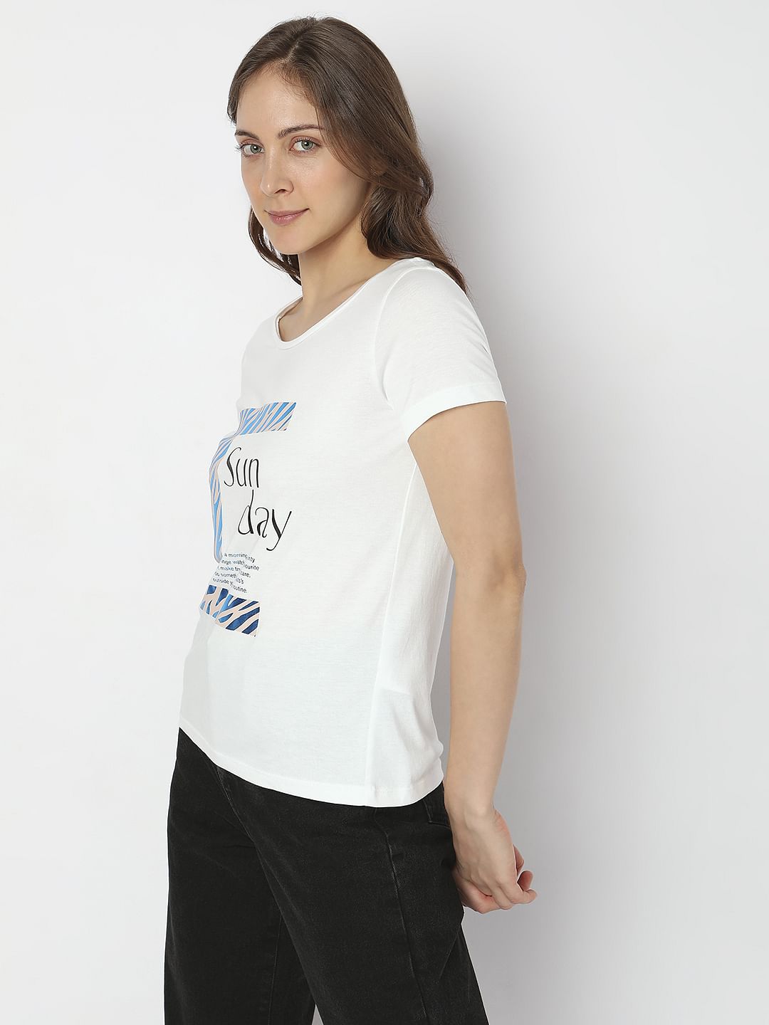 White Graphic Print T-Shirt