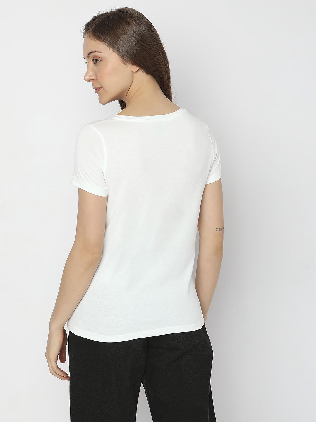 White Graphic Print T-Shirt