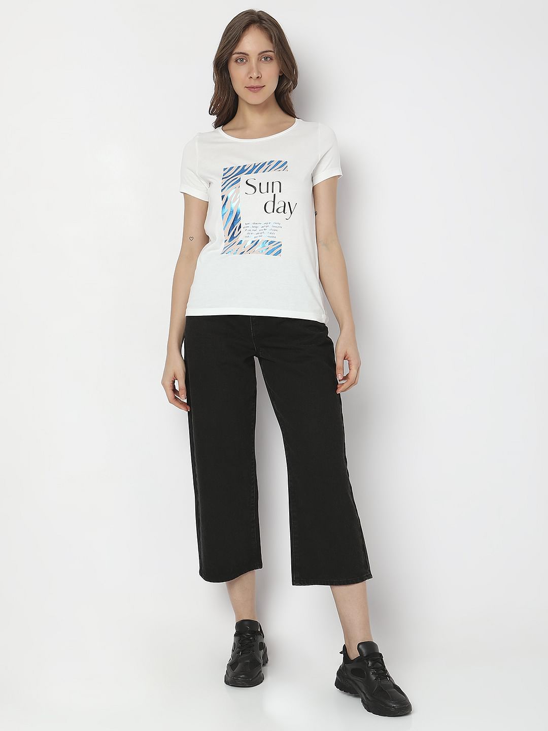 White Graphic Print T-Shirt