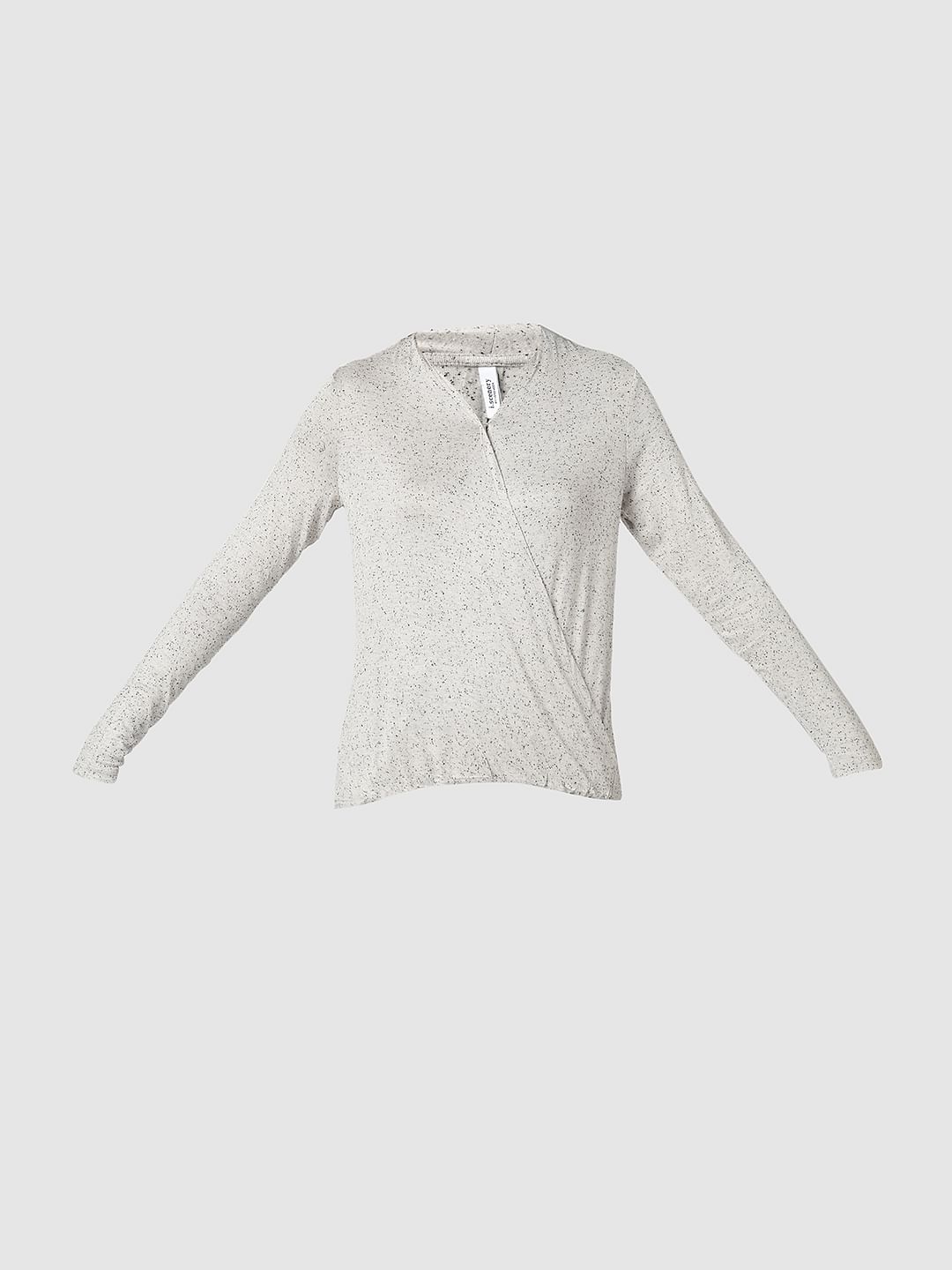 I.Scenery By Vero Moda White Printed Wrap Top