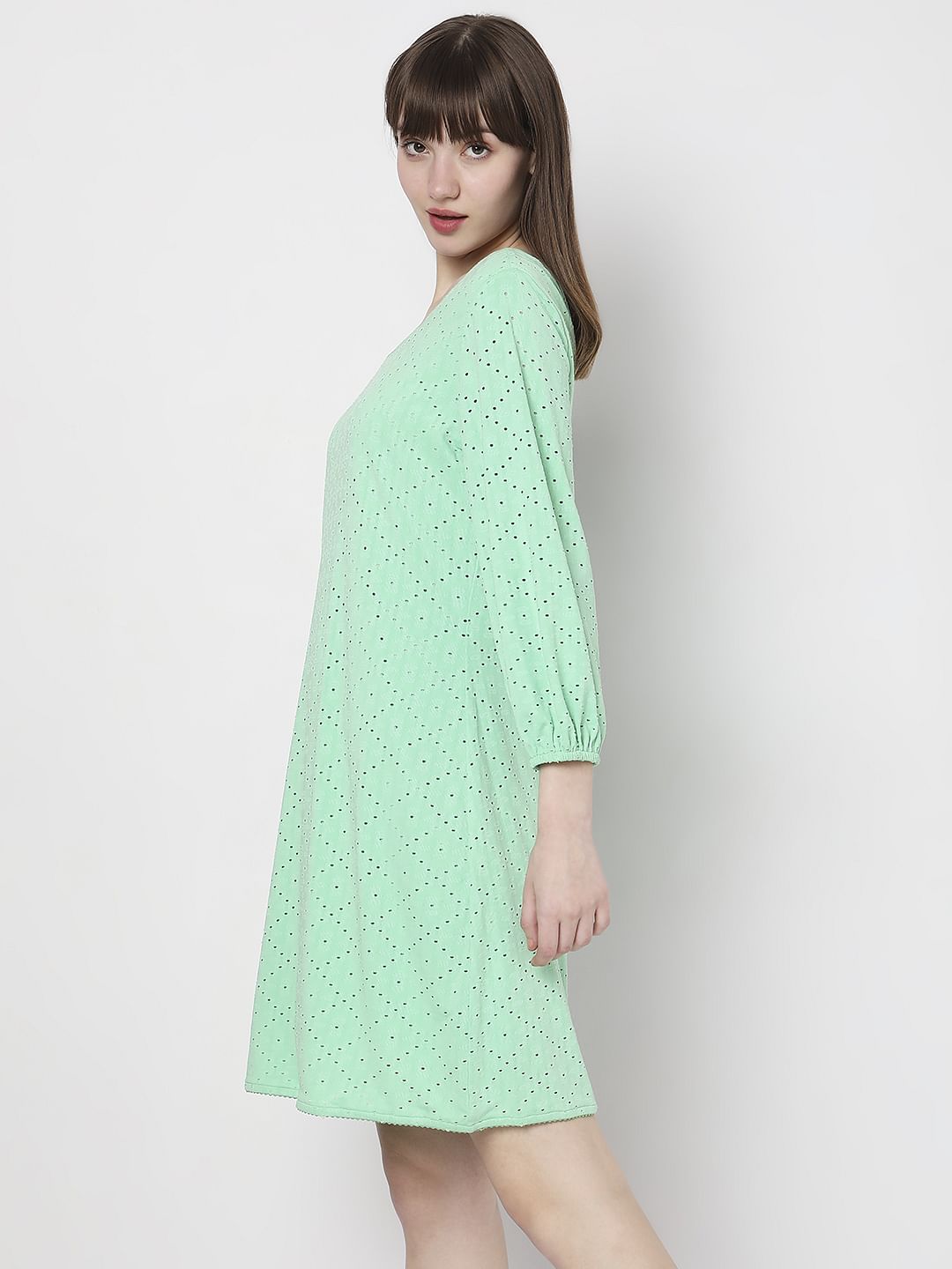 Light Green Knitted Shift Dress