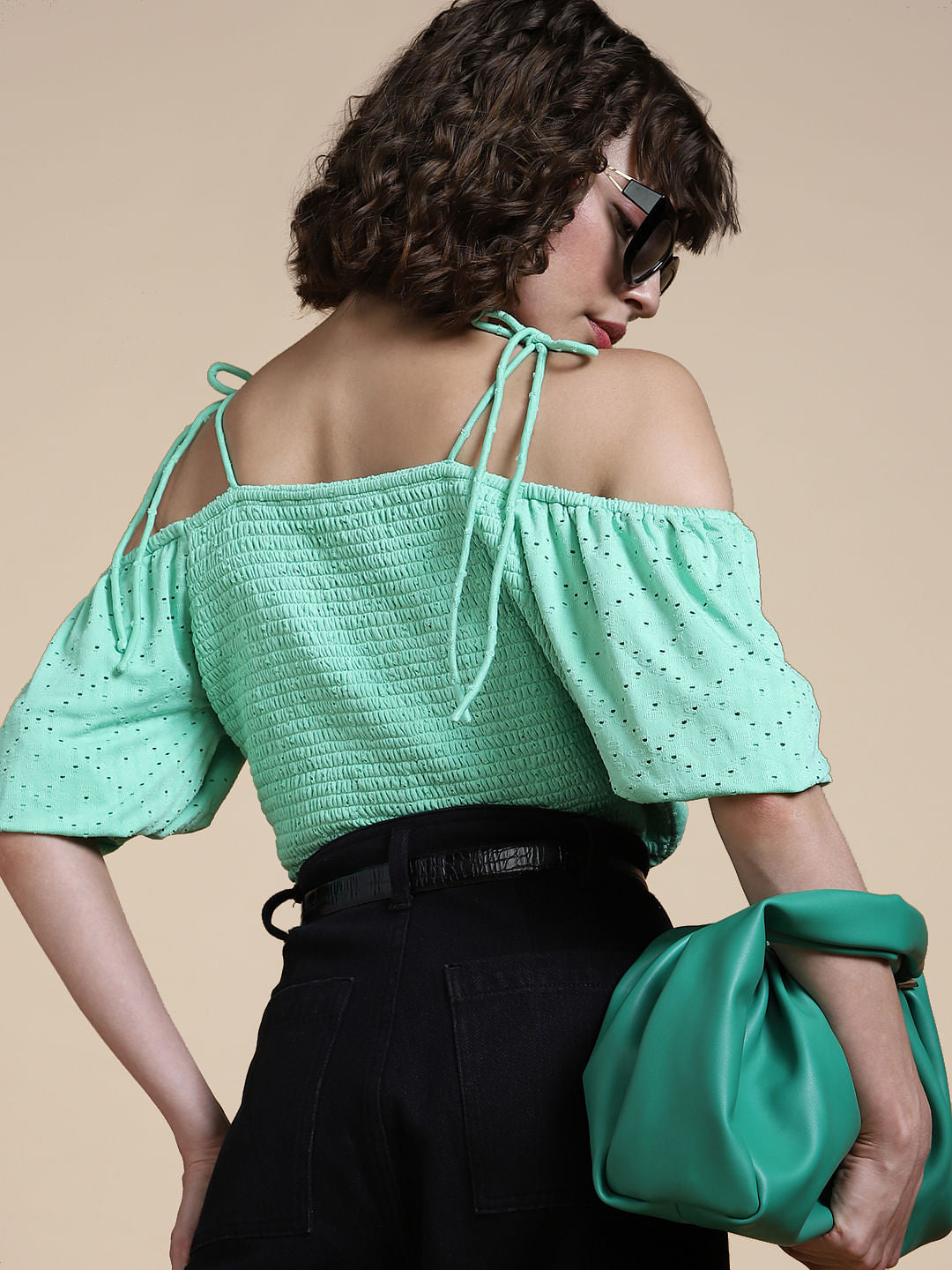 Light Green Knitted Crop Top