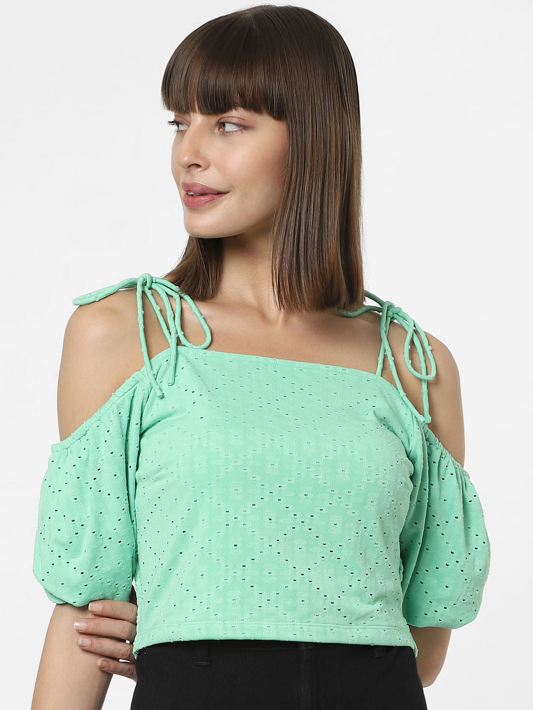 Light Green Knitted Crop Top