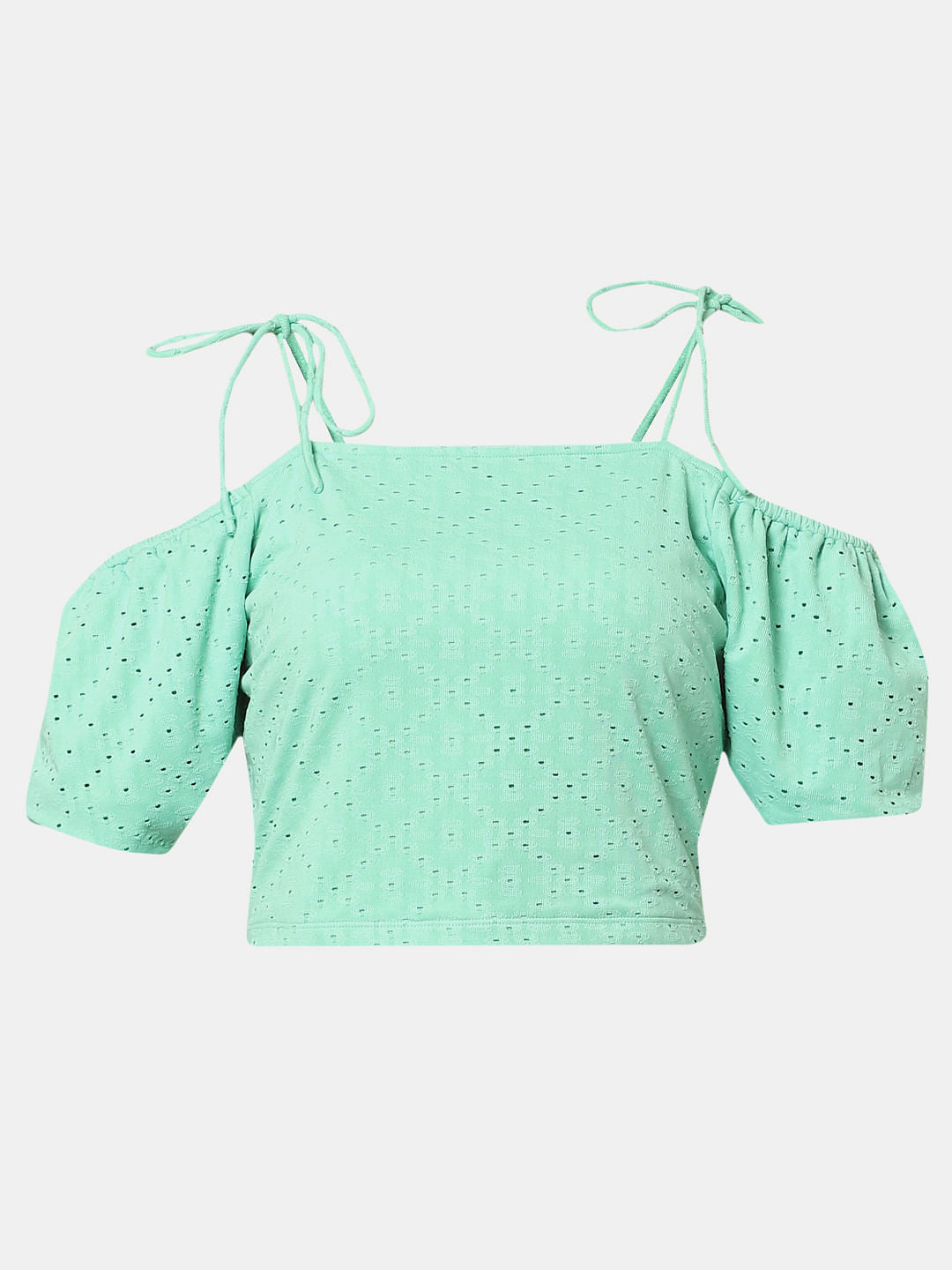 Light Green Knitted Crop Top