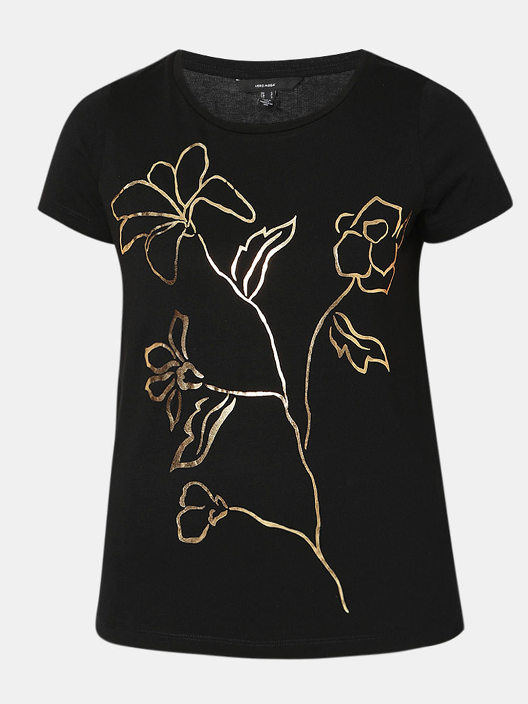 Black Foil Print T-Shirt